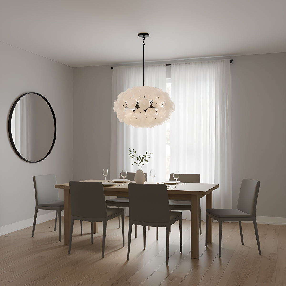 Quoizel - AUD2828MBK - Eight Light Pendant - Audrey - Matte Black