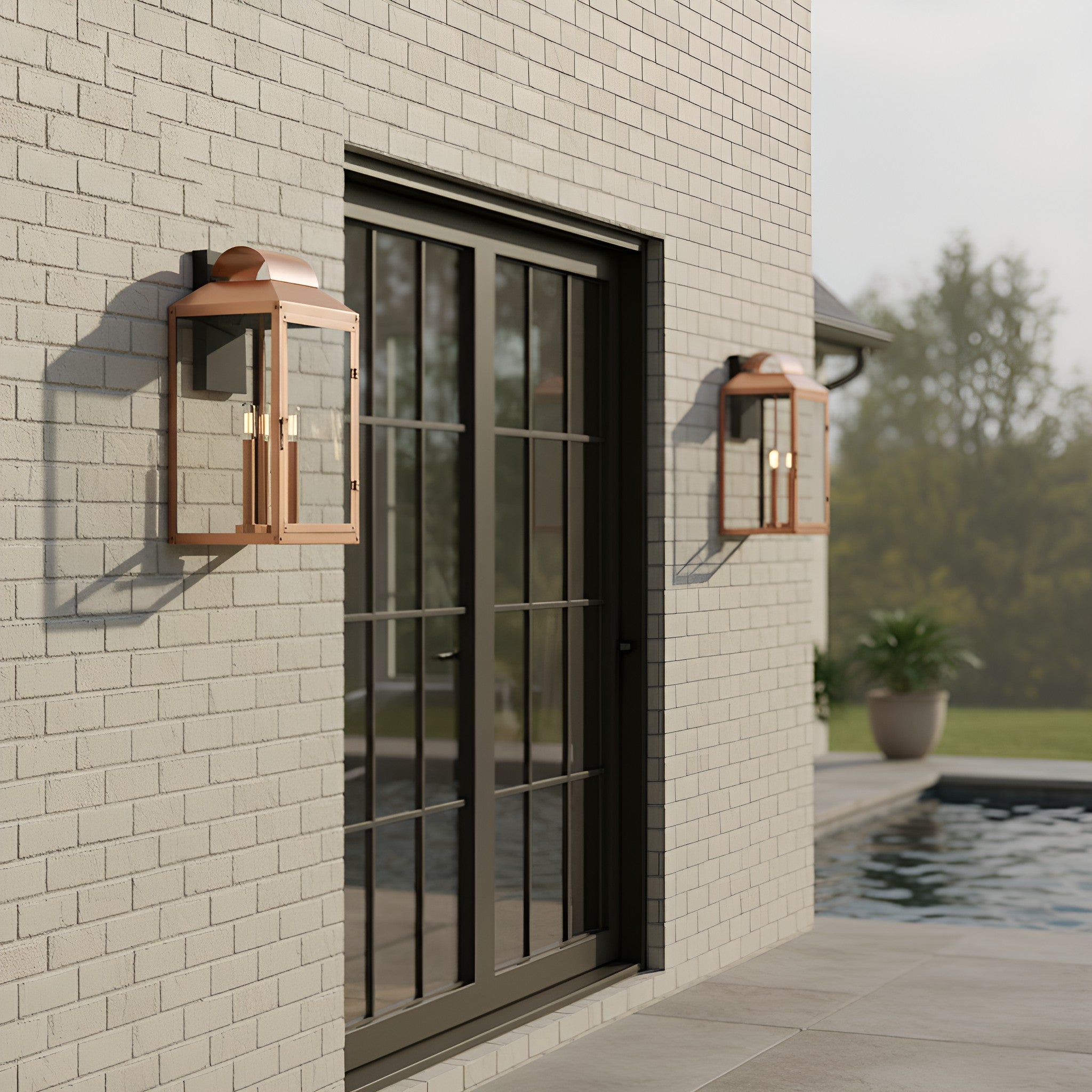 Quoizel - BER8410AC - Three Light Outdoor Wall Lantern - Beryn - Aged Copper