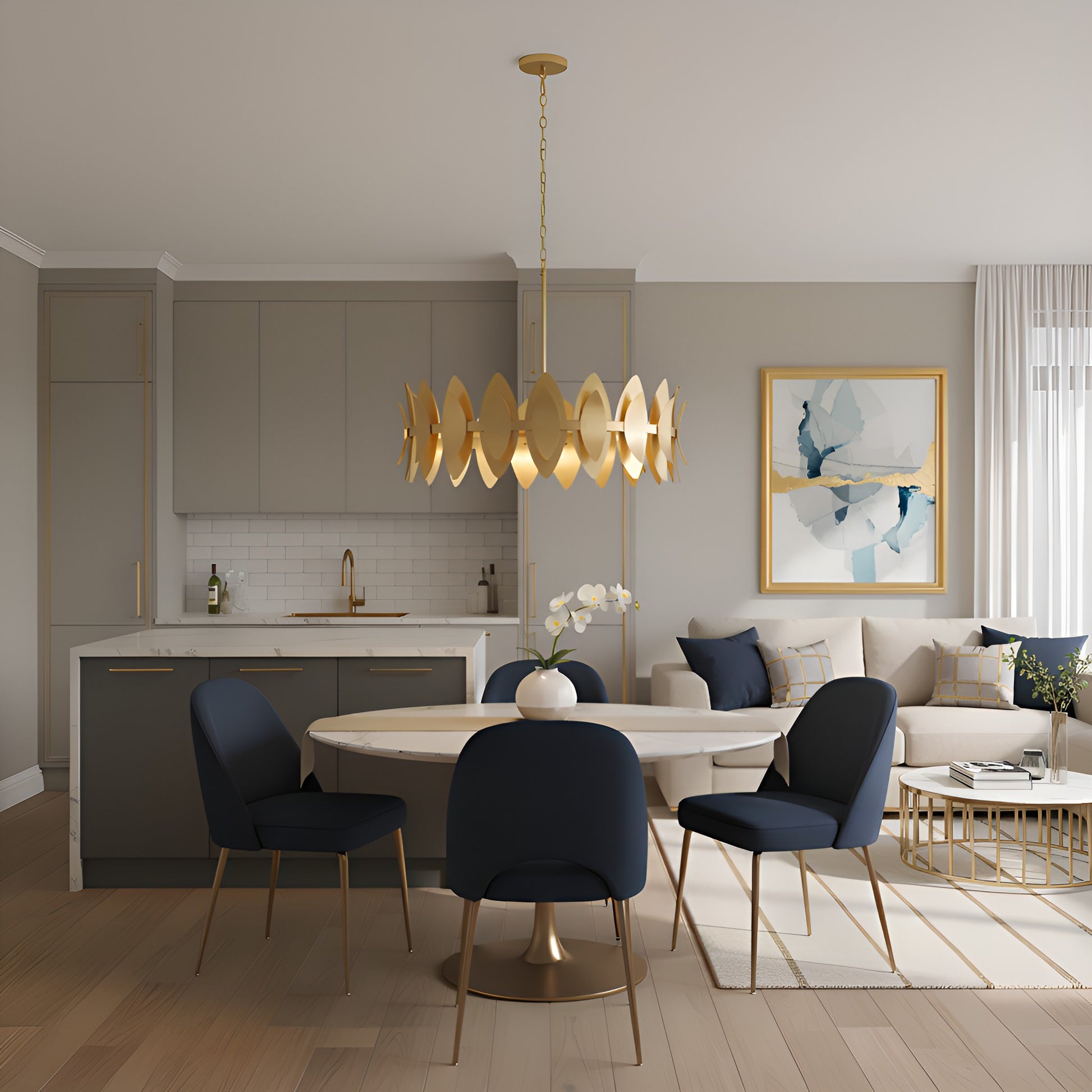 Quoizel - HAY2837GFL - Six Light Pendant - Hayley - Gold Leaf