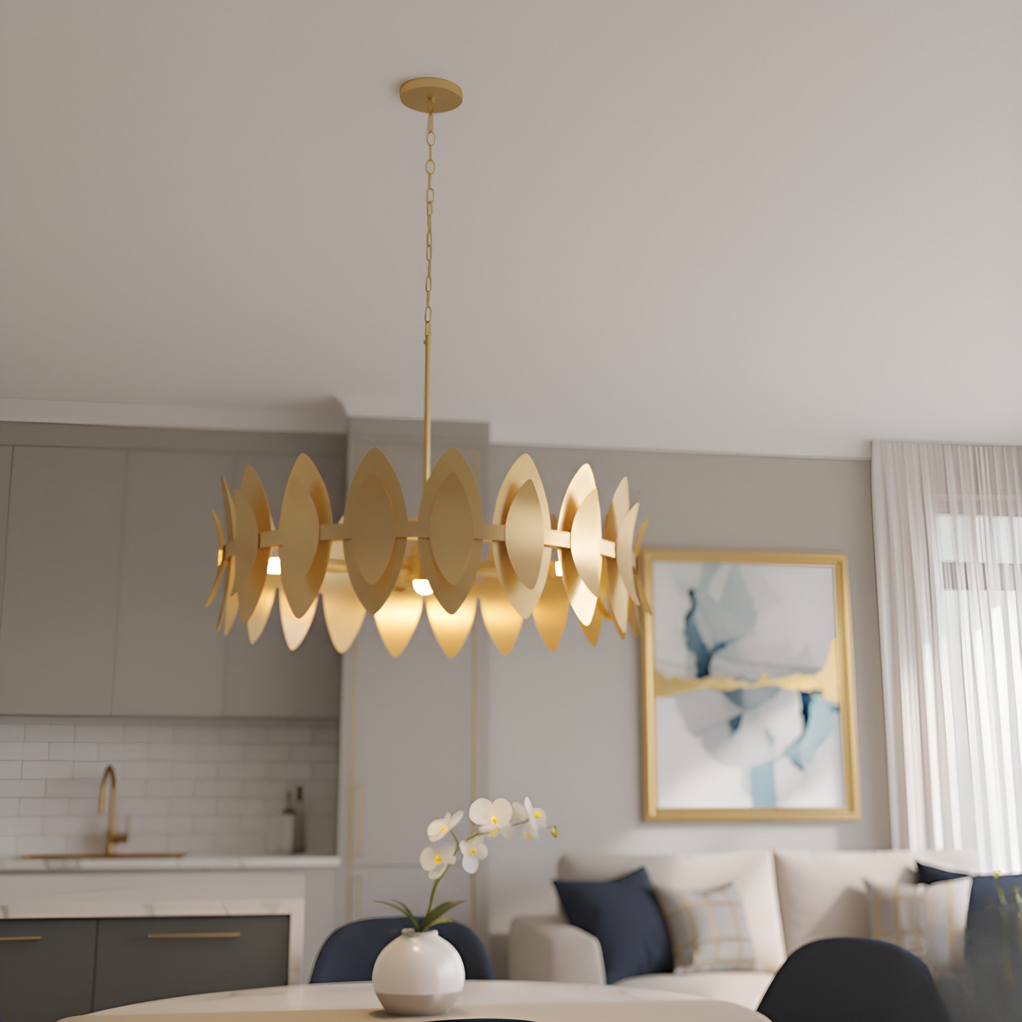 Quoizel - HAY2837GFL - Six Light Pendant - Hayley - Gold Leaf