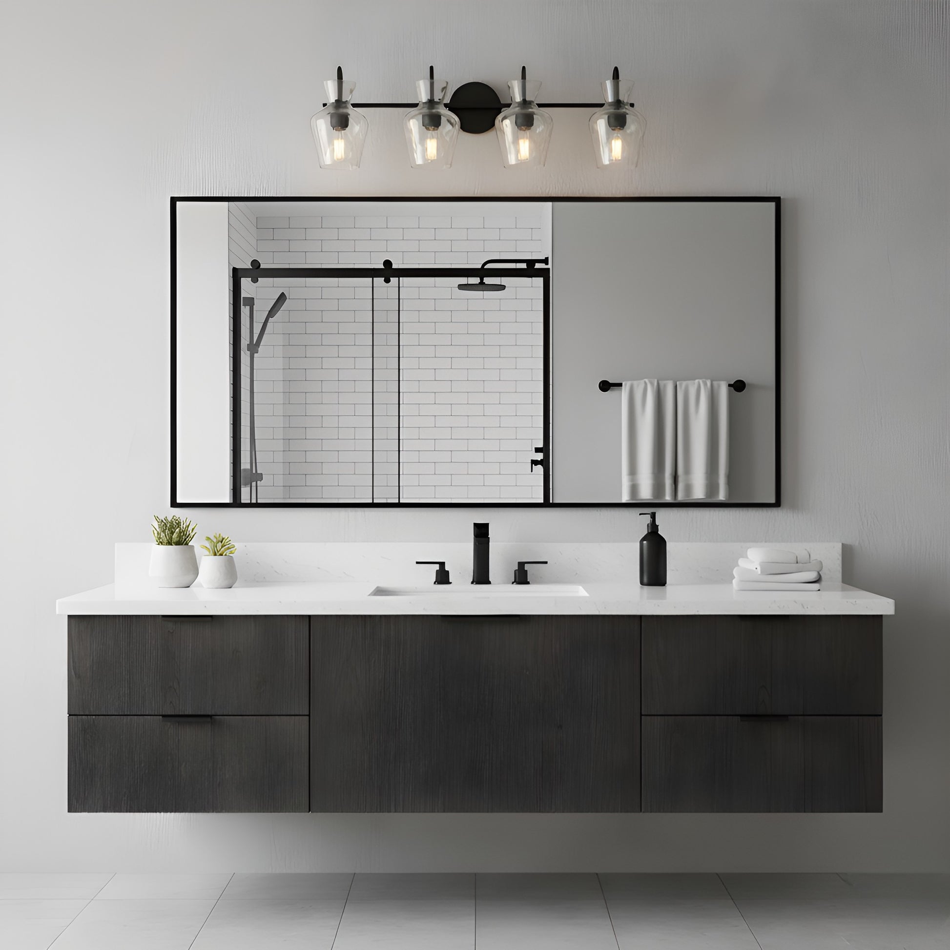 Quoizel - HLL8630MBK - Four Light Vanity - Hollis - Matte Black