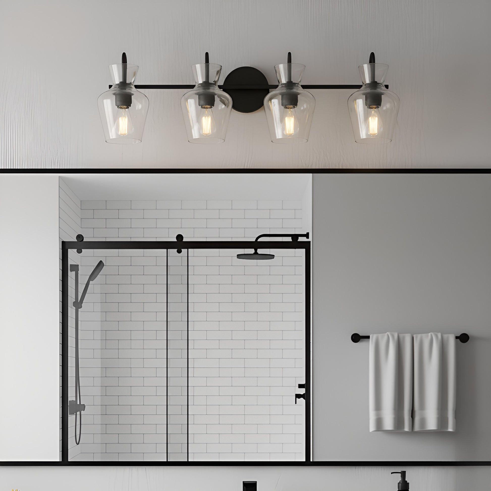 Quoizel - HLL8630MBK - Four Light Vanity - Hollis - Matte Black