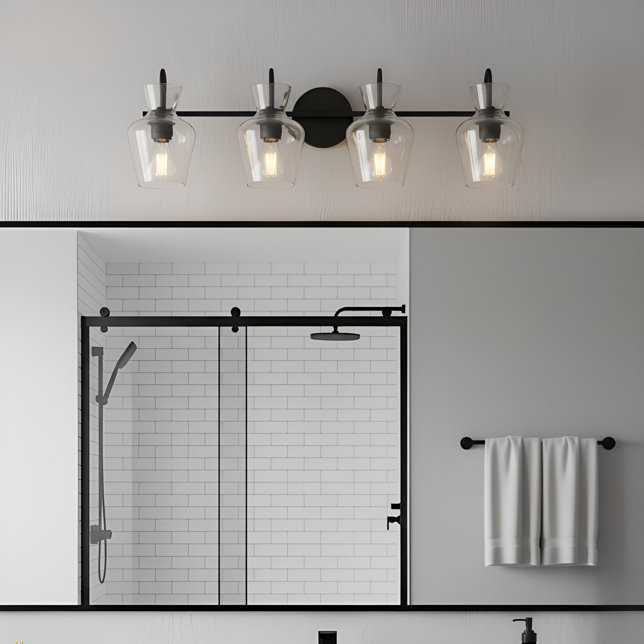 Quoizel - HLL8630MBK - Four Light Vanity - Hollis - Matte Black