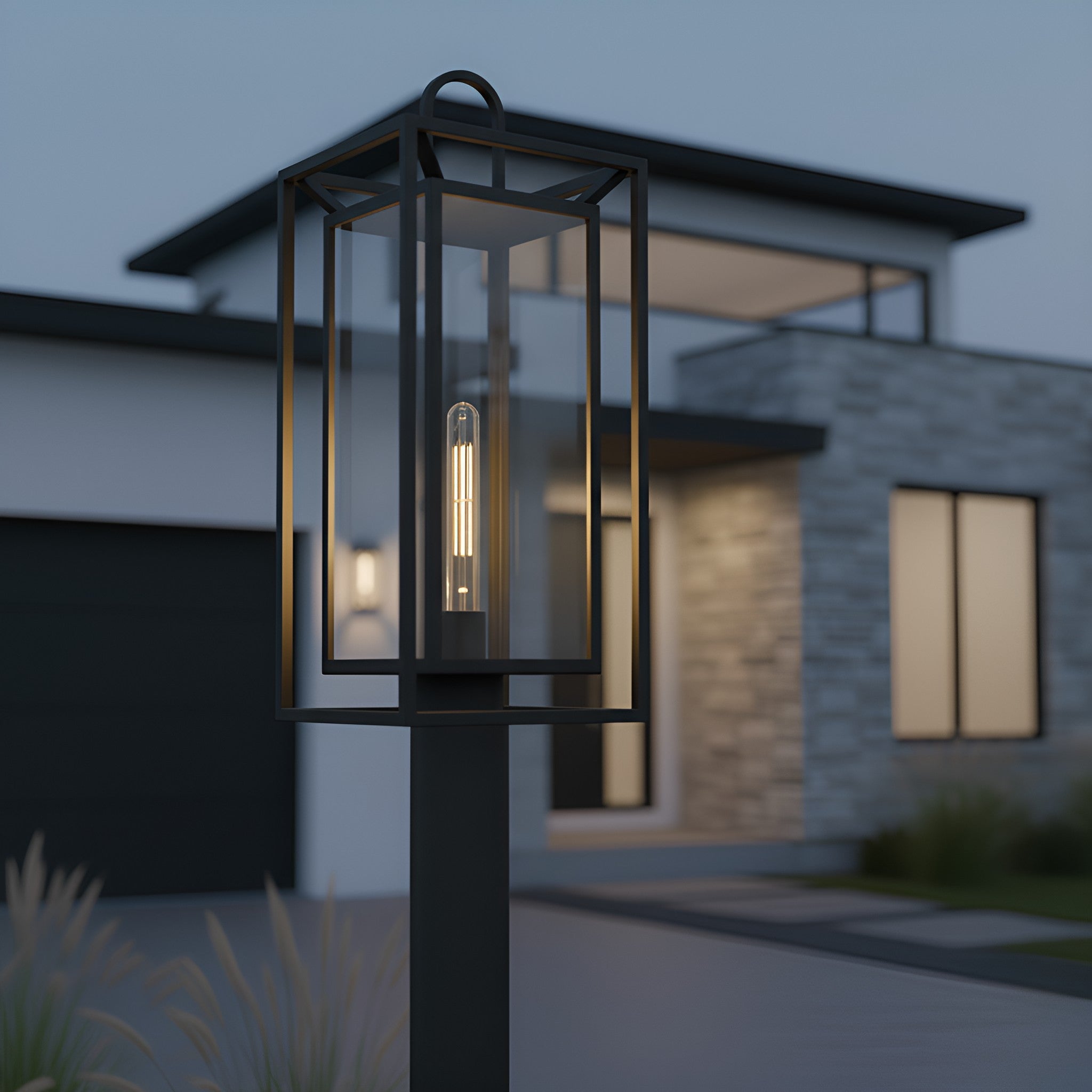 Quoizel - JAY9009MBK - One Light Outdoor Post Lantern - Jayce - Matte Black