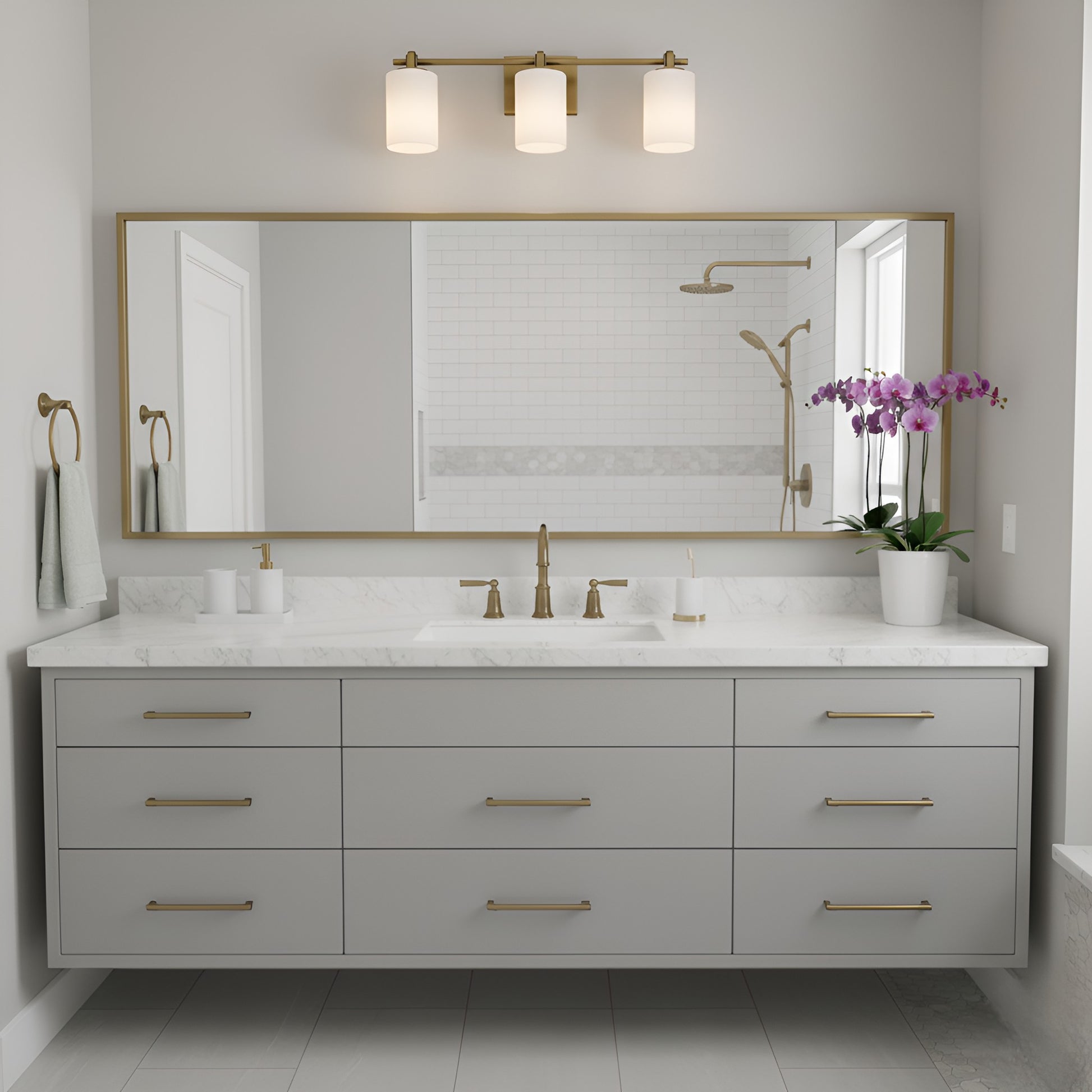 Quoizel - MORR8624WS - Three Light Vanity - Morris - Weathered Brass