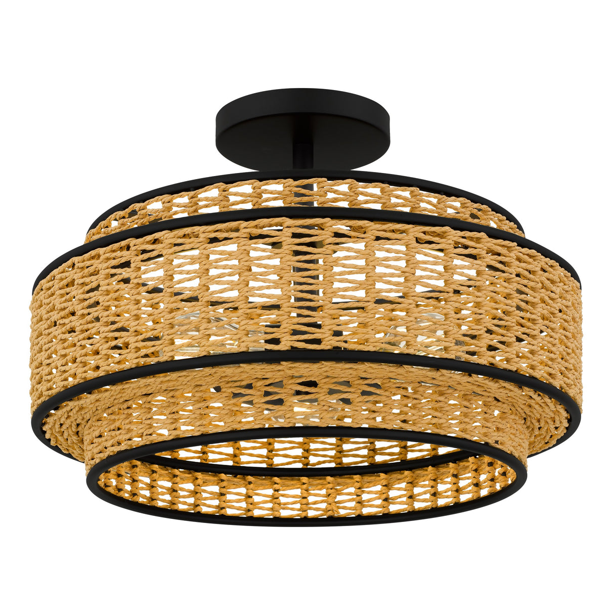 Quoizel - TET1716MBK - Three Light Semi-Flush Mount - Teton - Matte Black