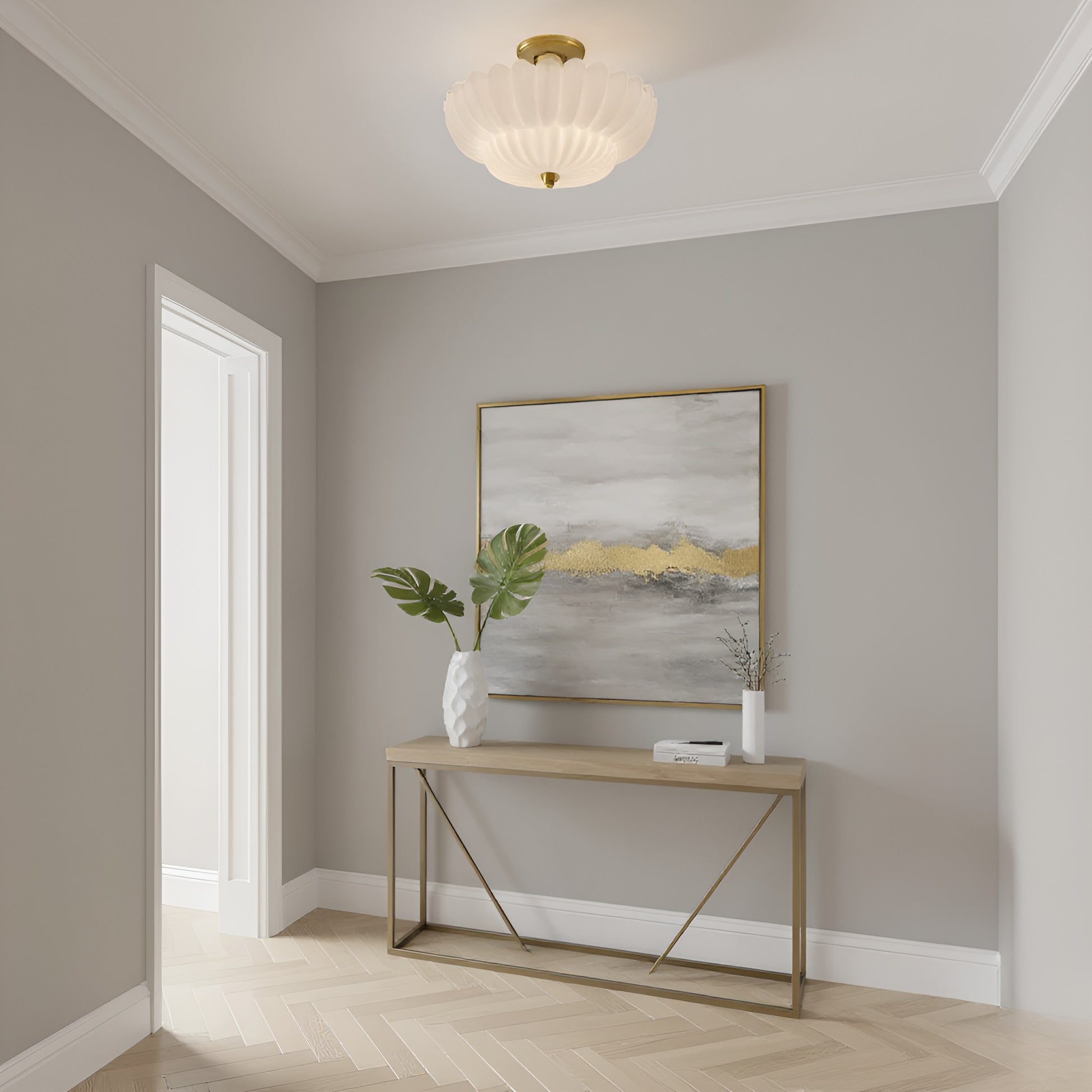 Quoizel - WHP1716BRG - Four Light Semi-Flush Mount - Whitecap - Brushed Gold