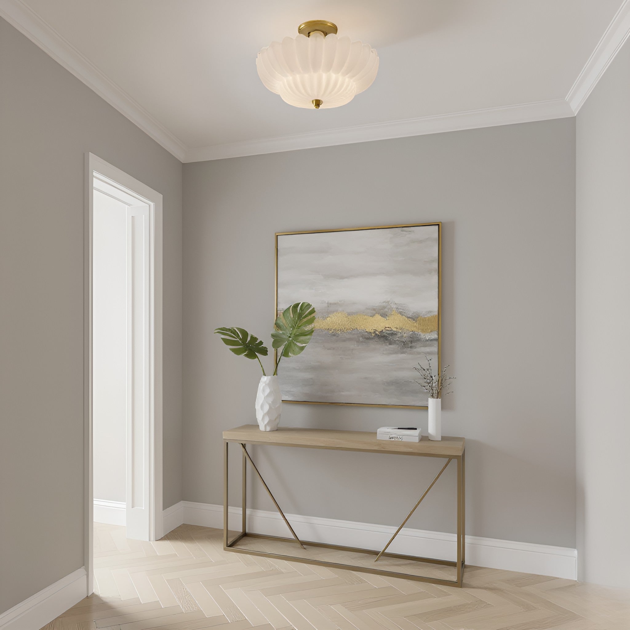 Quoizel - WHP1716BRG - Four Light Semi-Flush Mount - Whitecap - Brushed Gold