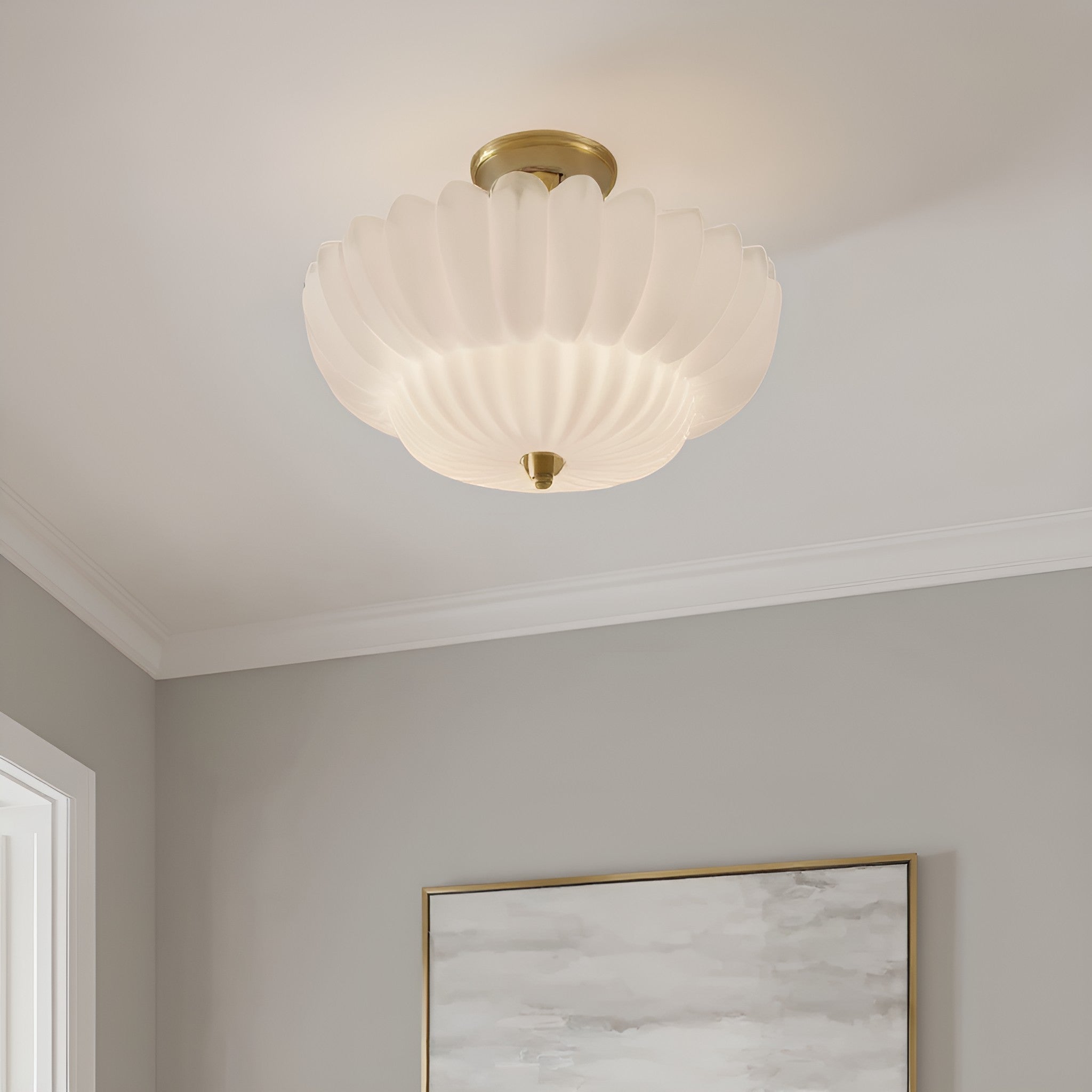 Quoizel - WHP1716BRG - Four Light Semi-Flush Mount - Whitecap - Brushed Gold