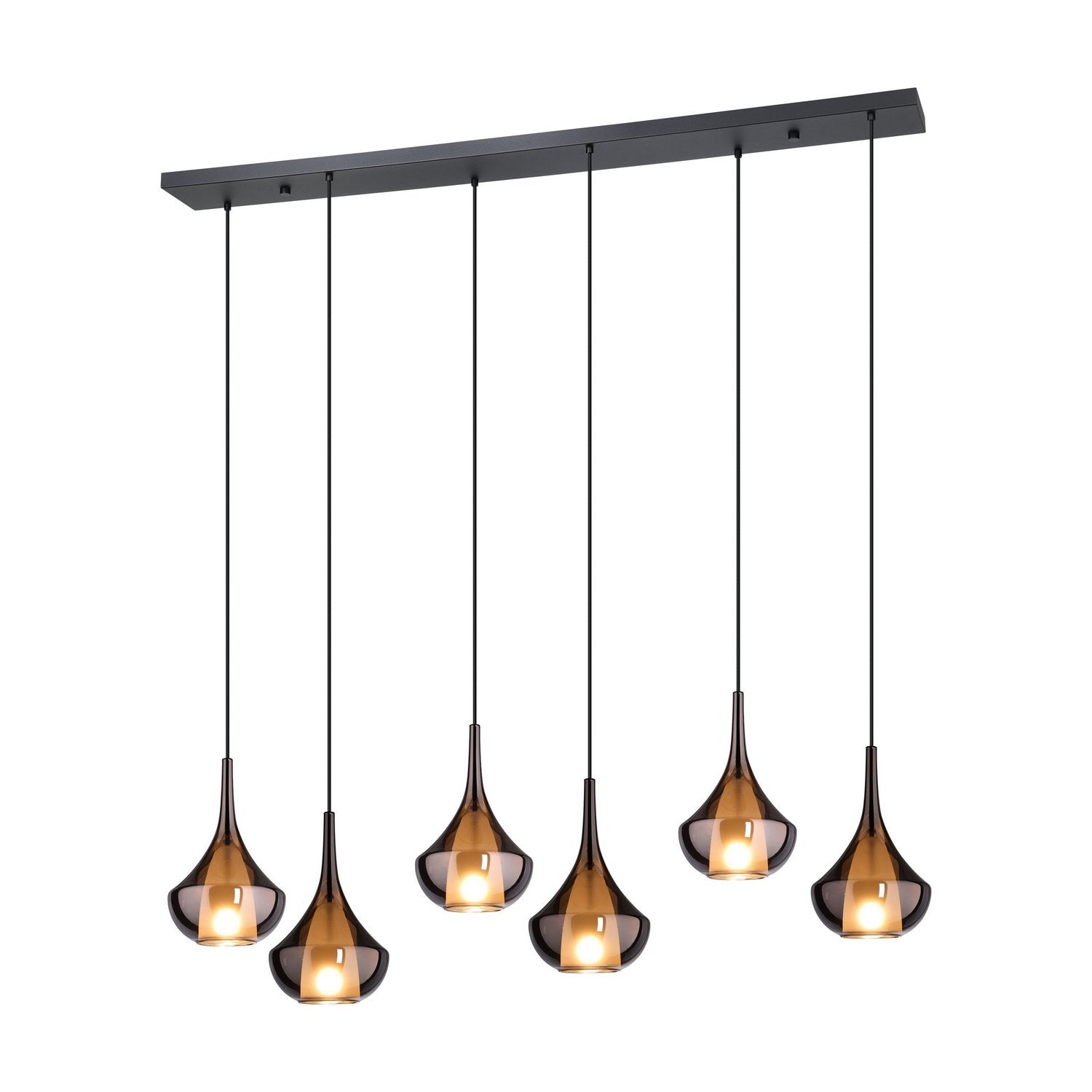 Eglo USA - 390441A - Six Light Pendant - Almoster - Black, Copper Smoked