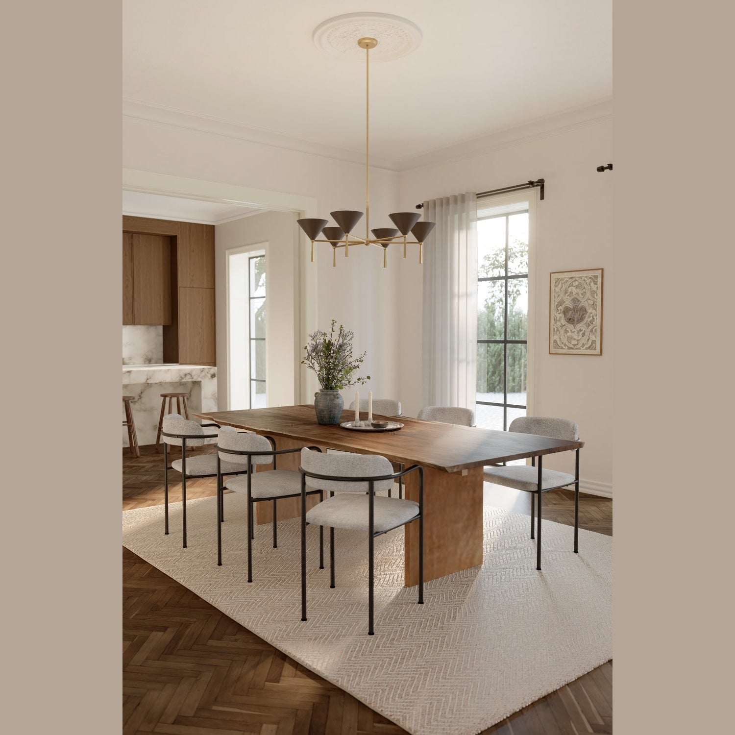 Minka-Lavery - 10316-855 - Six Light Chandelier - Cortan - Legacy Brass