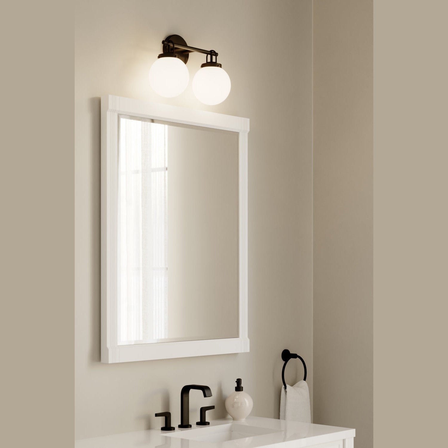 Minka-Lavery - 12012-899 - Two Light Vanity - Ortesa - Dark Matte Black