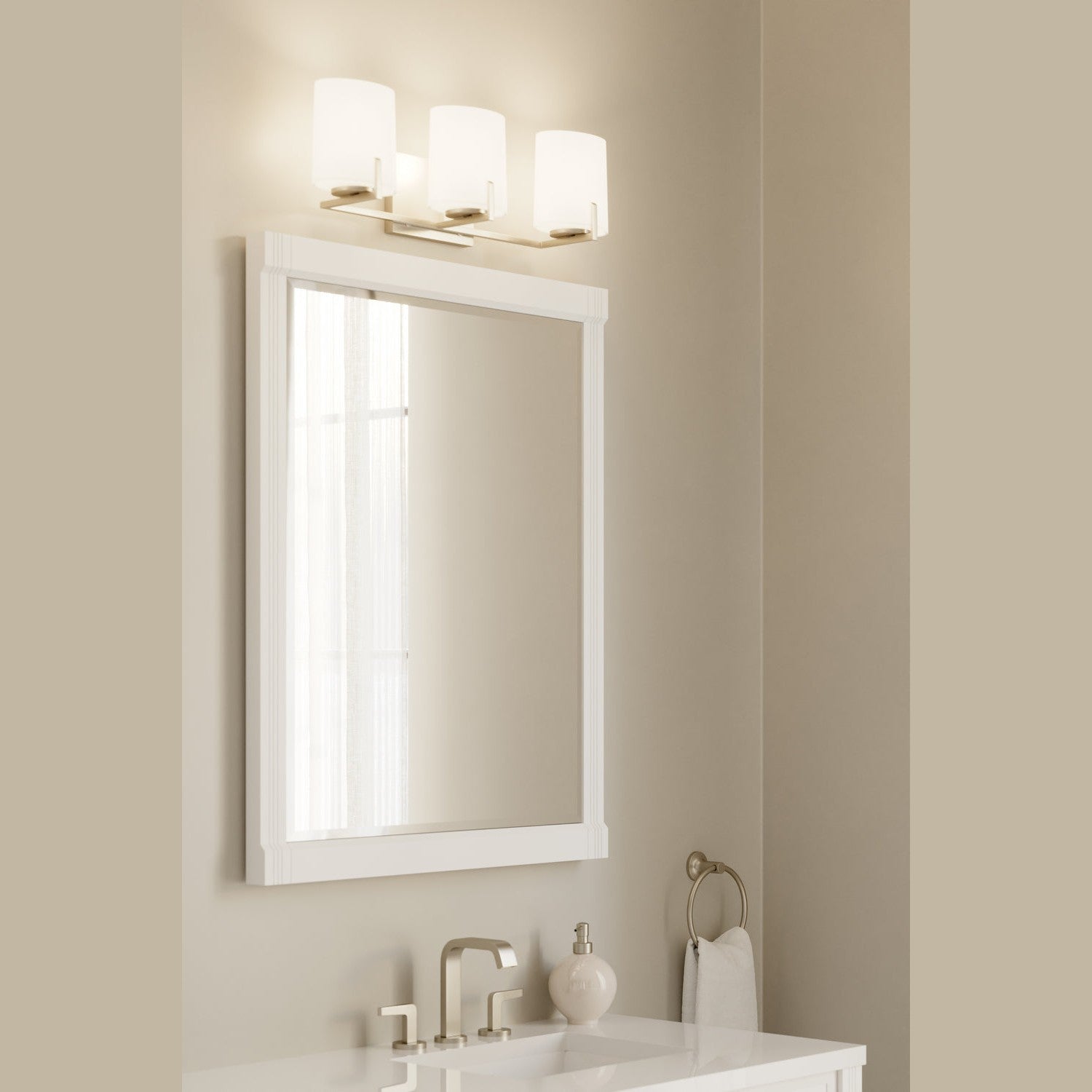 Minka-Lavery - 12433-84 - Three Light Vanity - Mirelle - Brushed Nickel