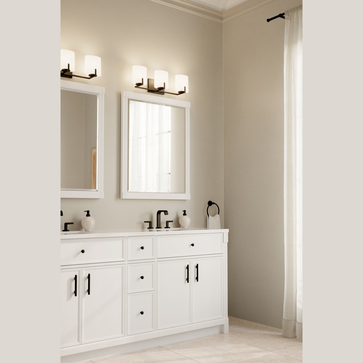 Minka-Lavery - 12433-899 - Three Light Vanity - Mirelle - Dark Matte Black