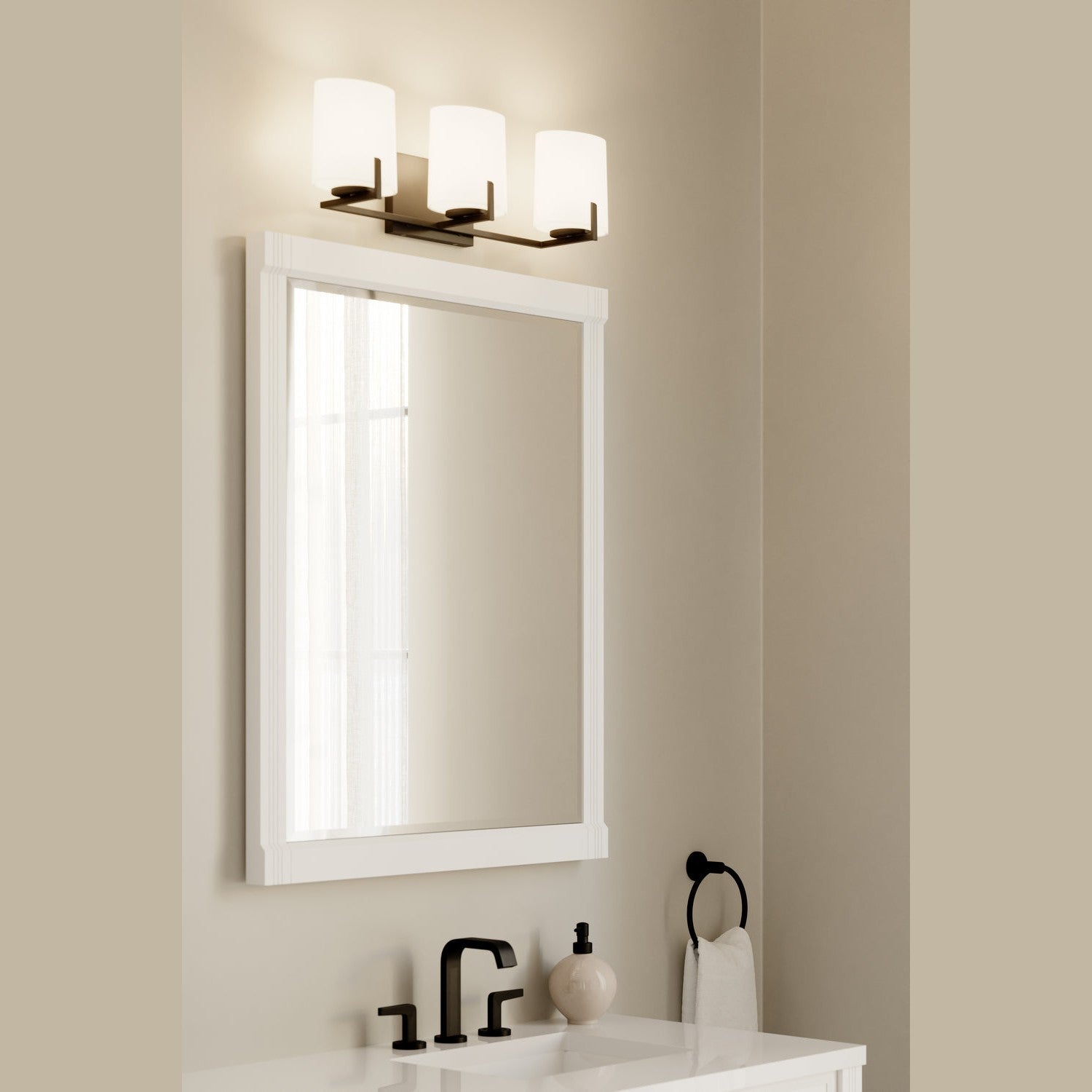 Minka-Lavery - 12433-899 - Three Light Vanity - Mirelle - Dark Matte Black