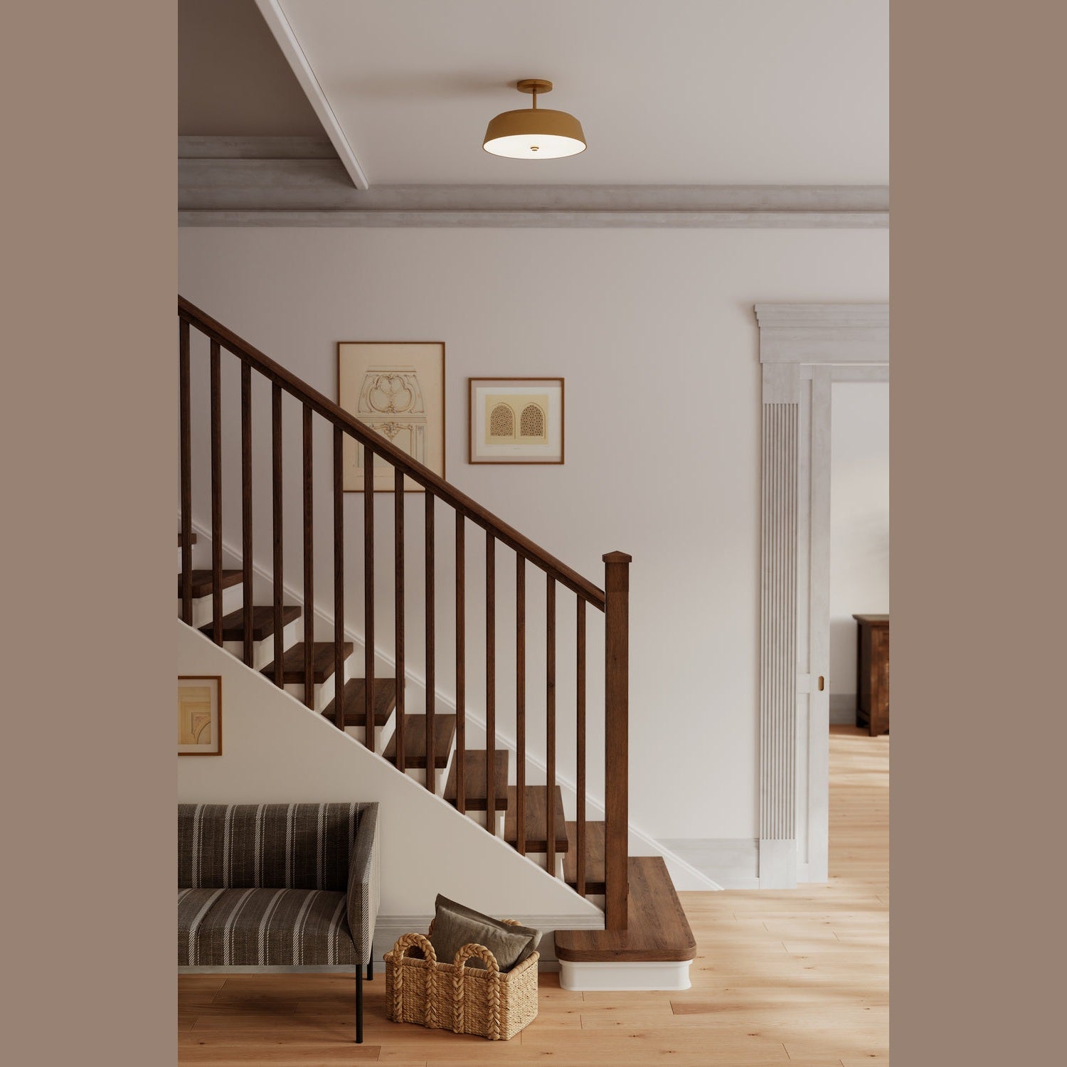 Minka-Lavery - 12625-732 - Three Light Semi-Flush Mount - Trellwyn - Legacy Brass