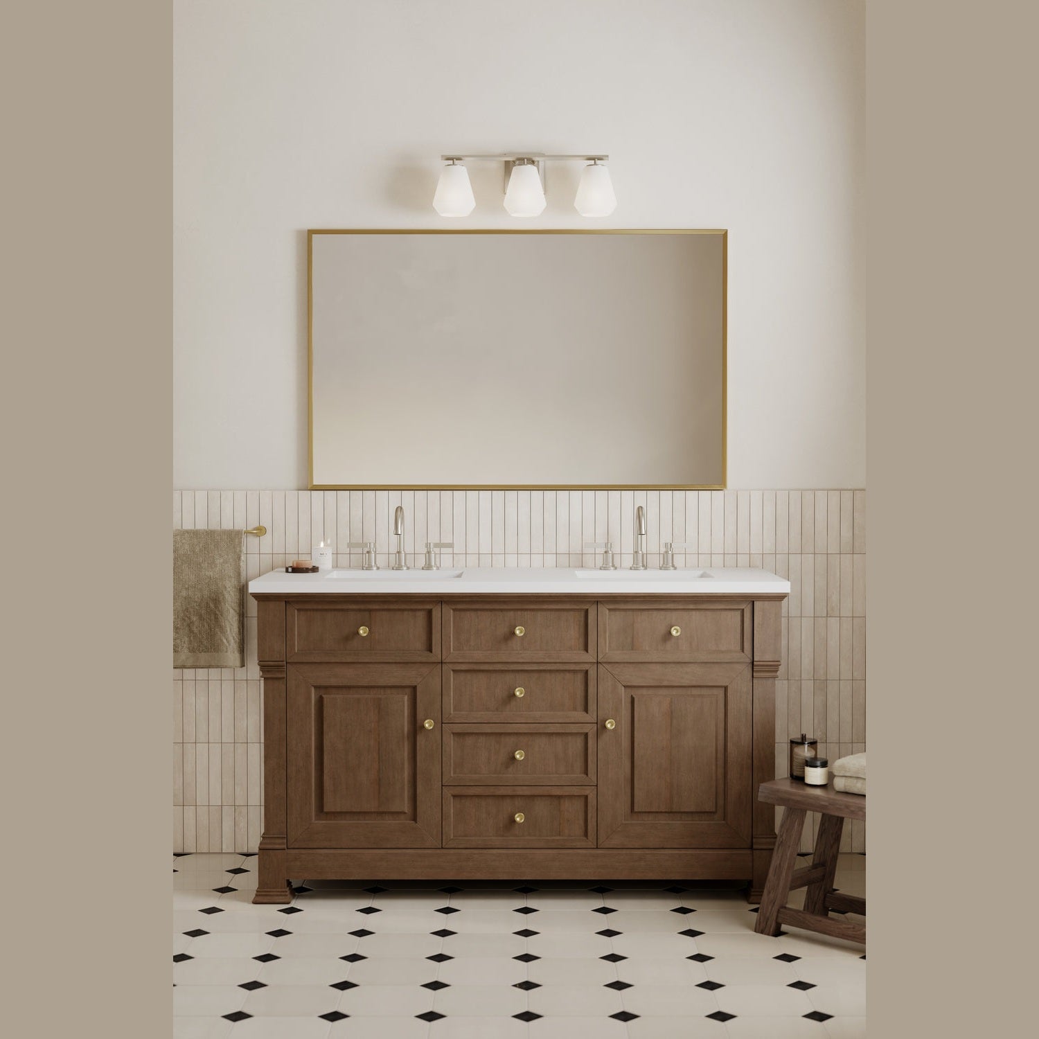 Minka-Lavery - 14373-84 - Three Light Vanity - Siena - Brushed Nickel