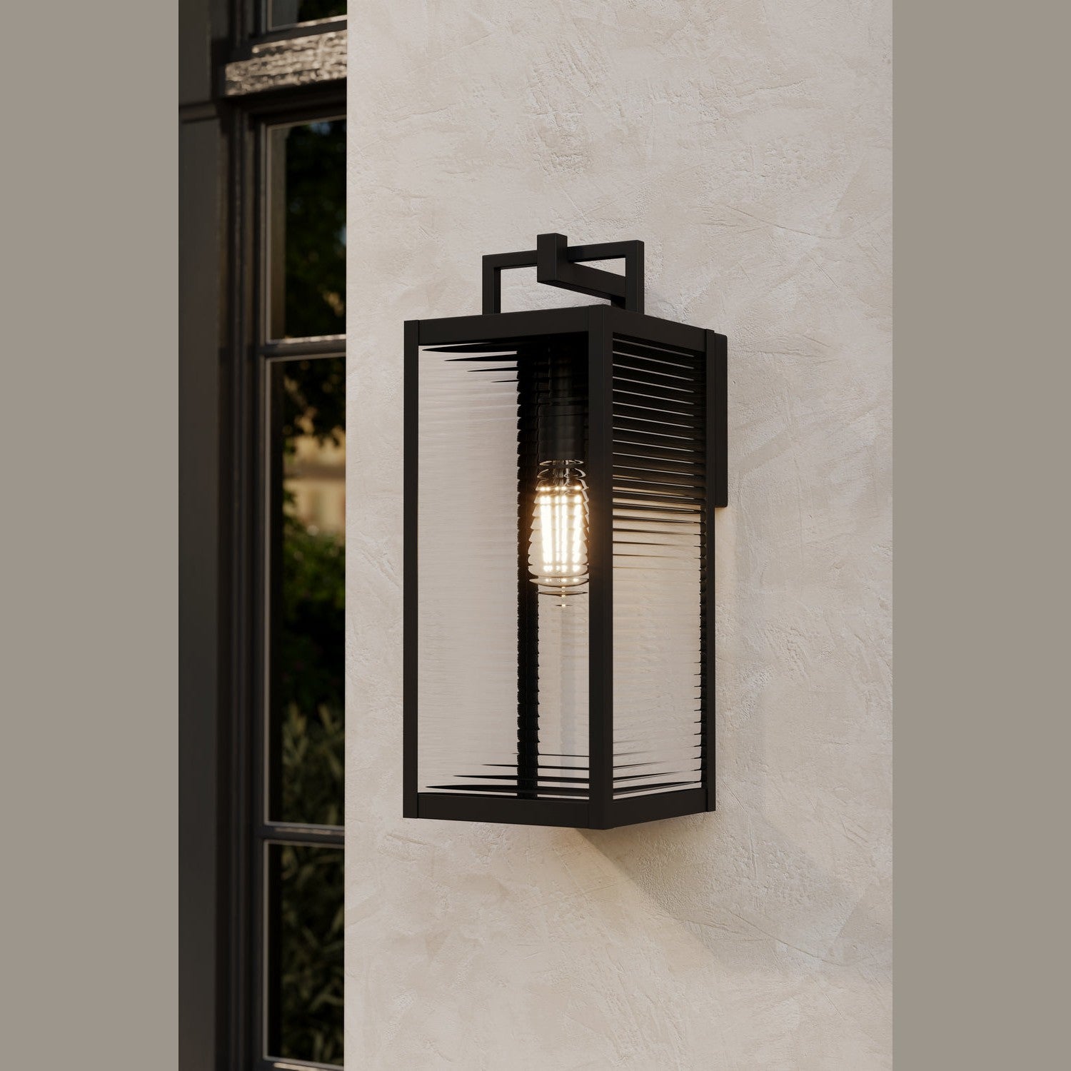 Minka-Lavery - 78202-899 - One Light Outdoor Wall Sconce - Edgewood - Dark Matte Black