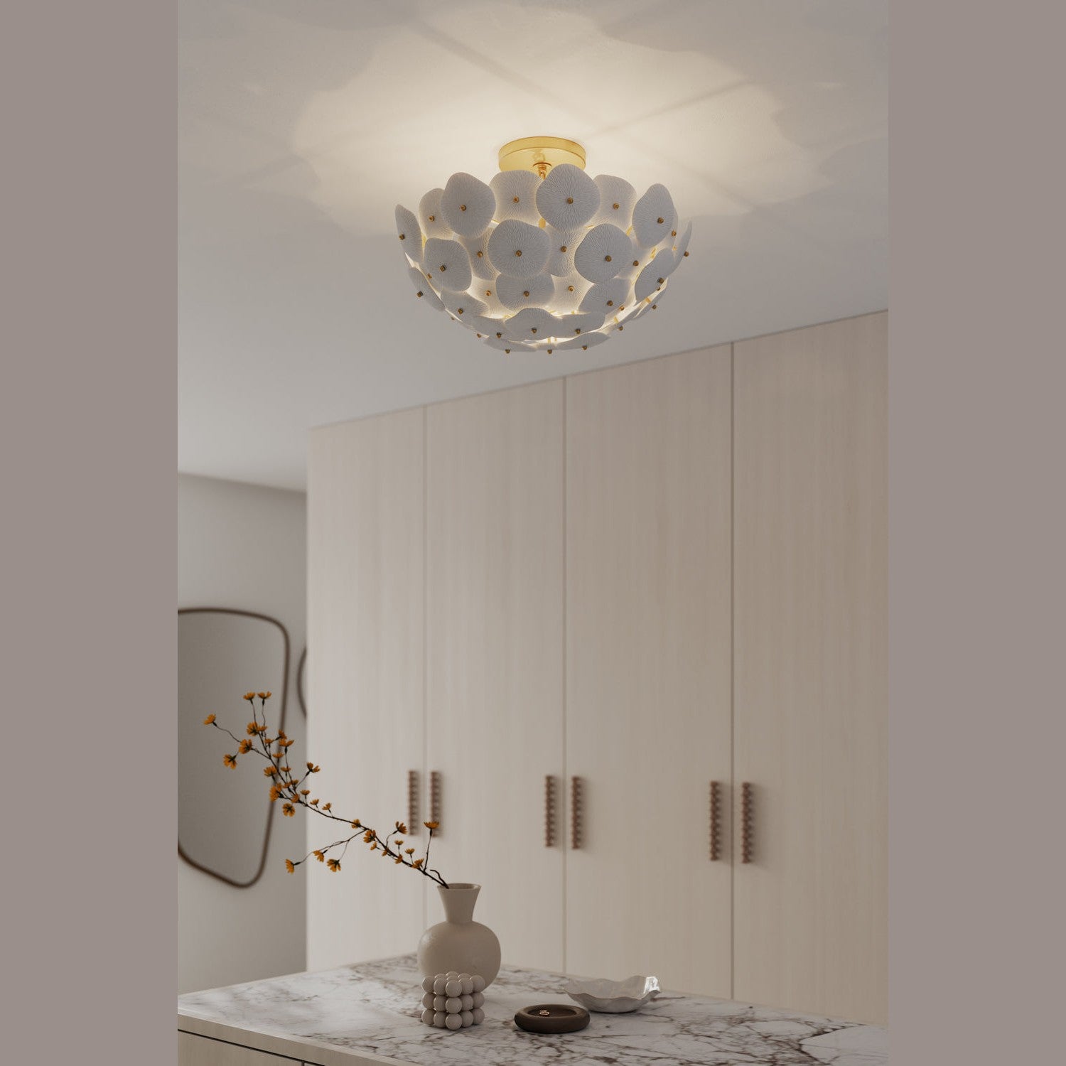 Metropolitan - N1823-732 - Three Light Semi-Flush Mount - Coastlyn - Legacy Brass