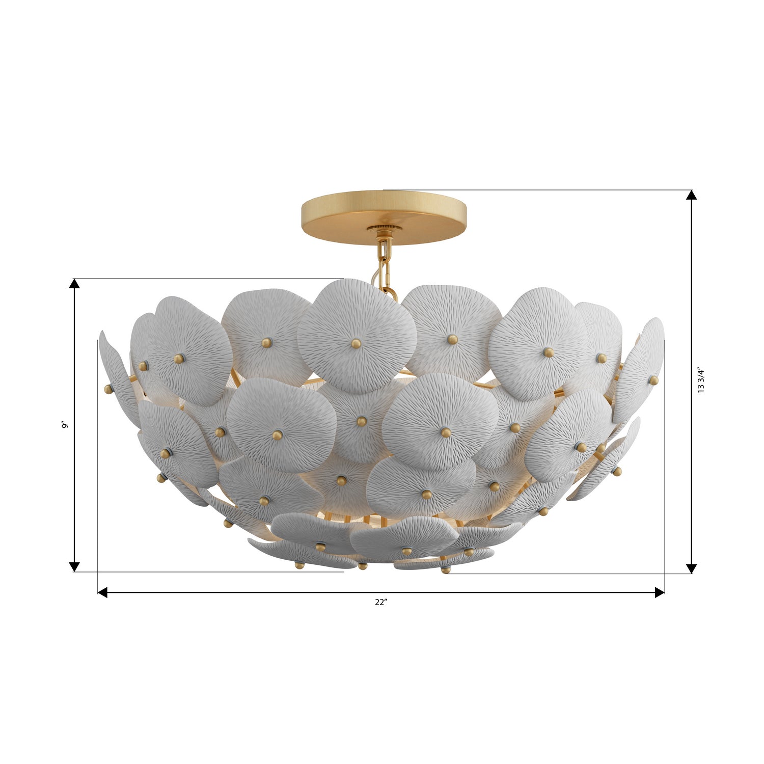 Metropolitan - N1823-732 - Three Light Semi-Flush Mount - Coastlyn - Legacy Brass