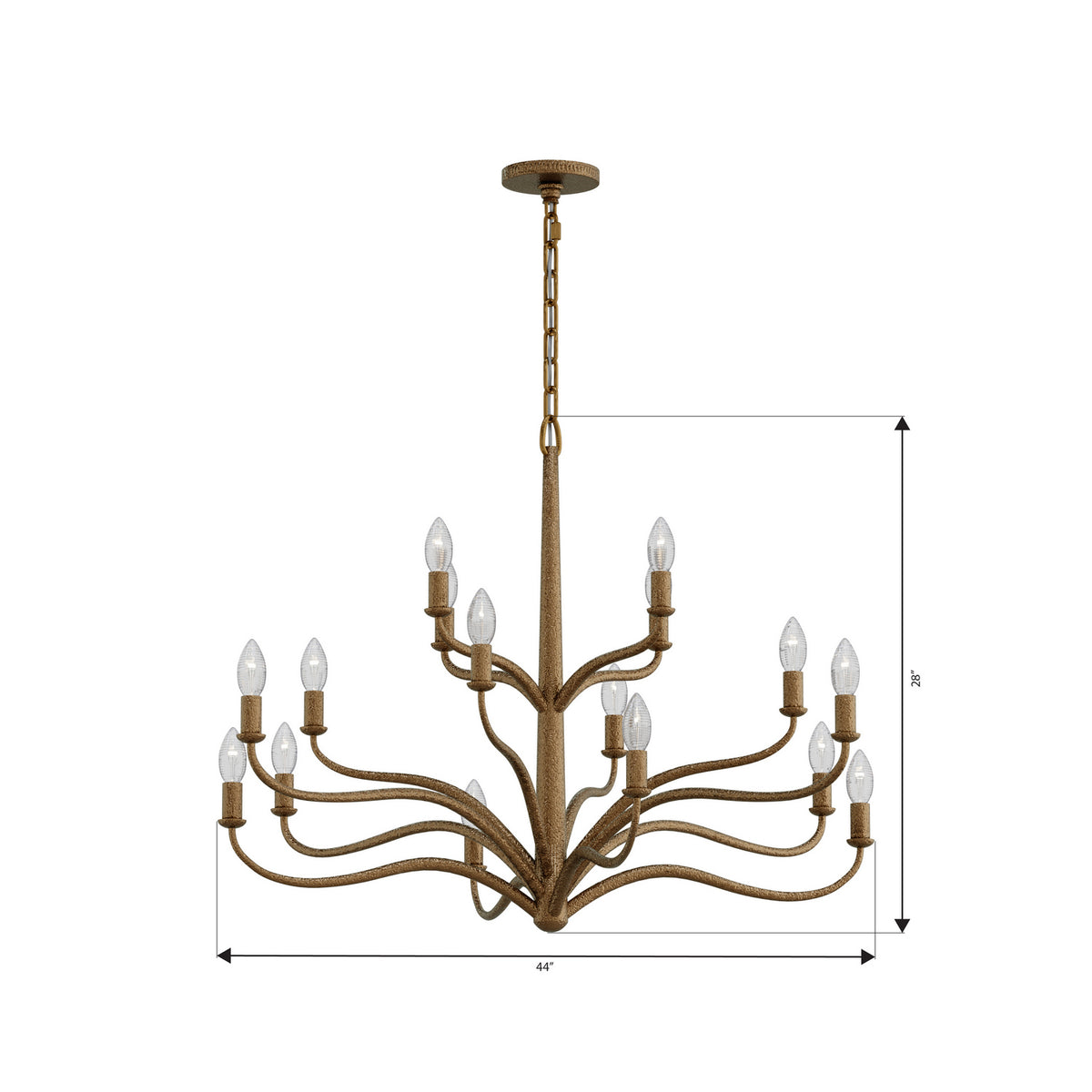 Metropolitan - N3319-891 - 16 Light Chandelier - Dorianne - Textured Dusken Brass