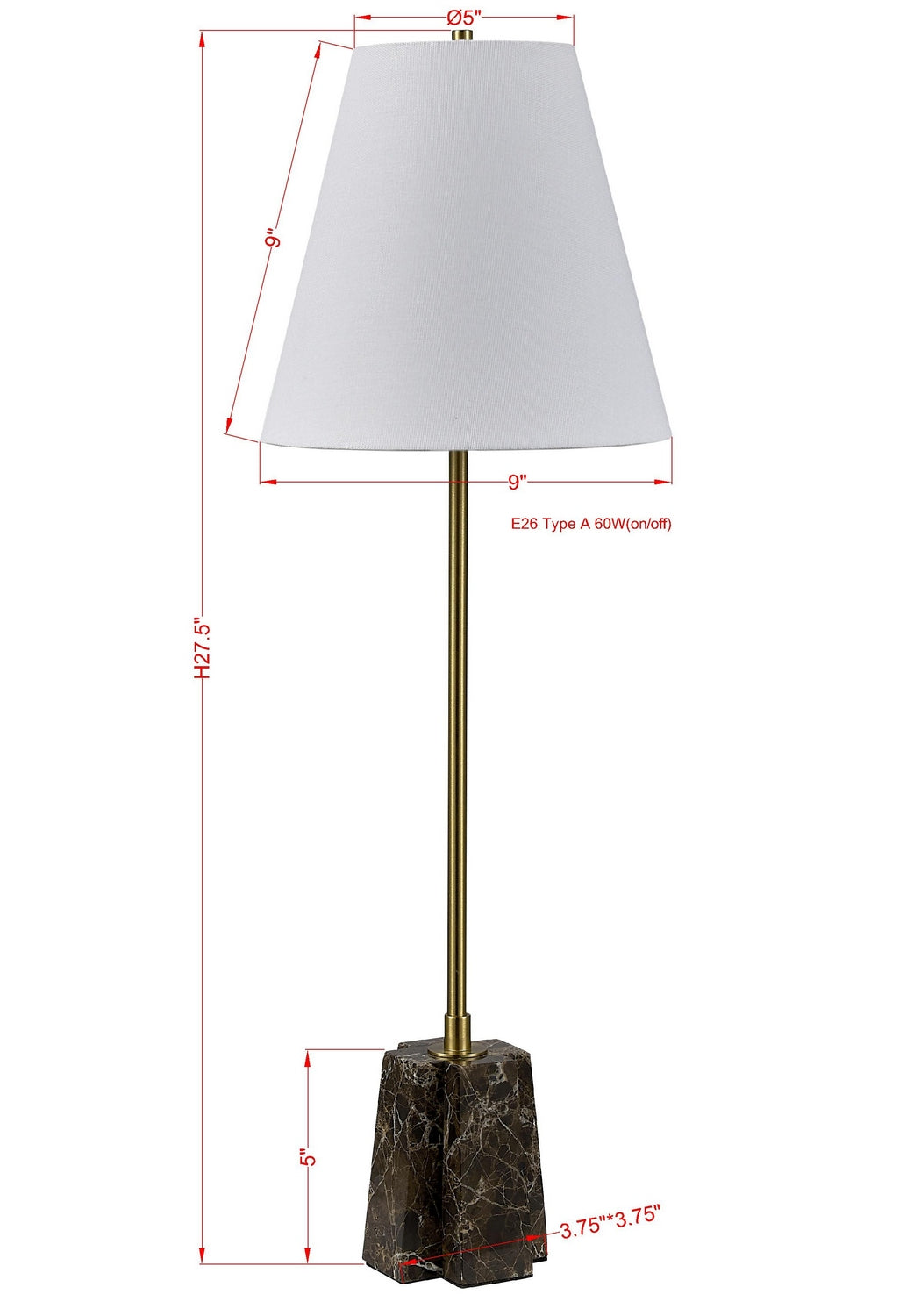 Forty West - 710342 - One Light Buffet Lamp - Sparrow - Brown