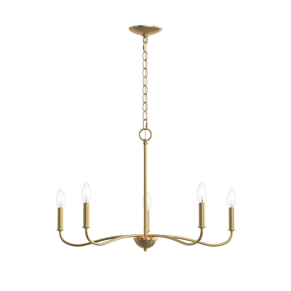 Progress Lighting - P400462-191 - Five Light Chandelier - Ilia - Brushed Gold