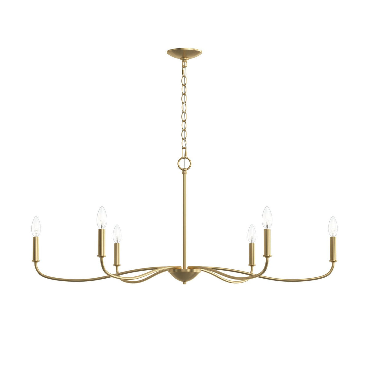 Progress Lighting - P400464-191 - Six Light Chandelier - Ilia - Brushed Gold