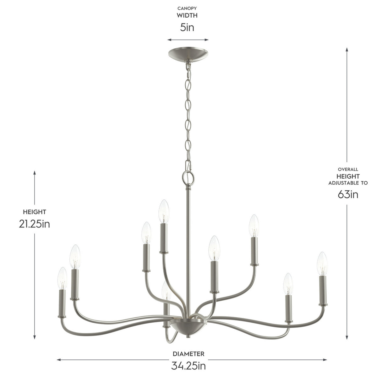 Progress Lighting - P400465-009 - Nine Light Chandelier - Ilia - Brushed Nickel