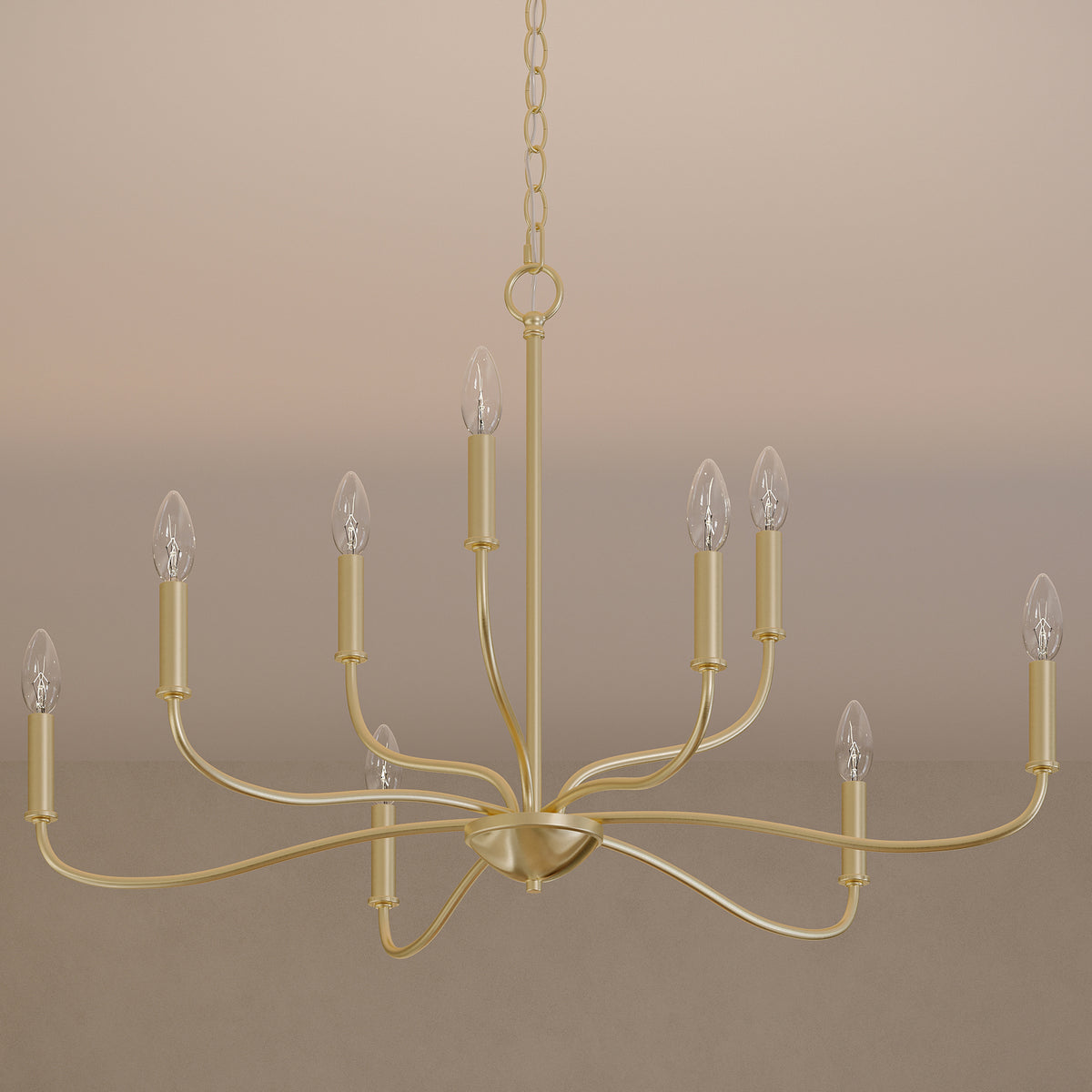 Progress Lighting - P400465-191 - Nine Light Chandelier - Ilia - Brushed Gold