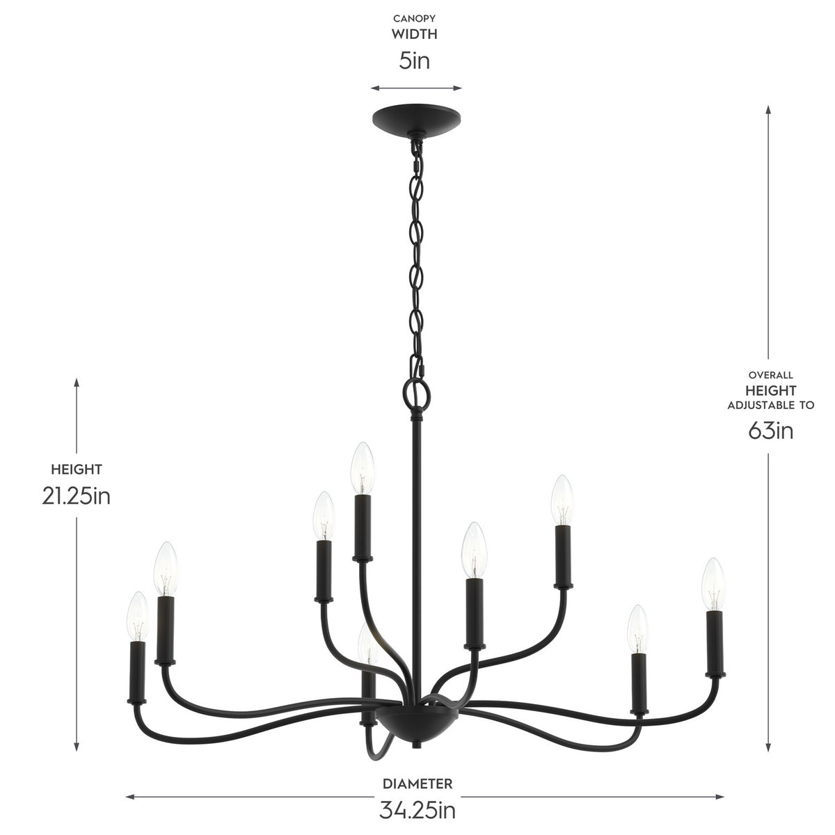 Progress Lighting - P400465-31M - Nine Light Chandelier - Ilia - Matte Black