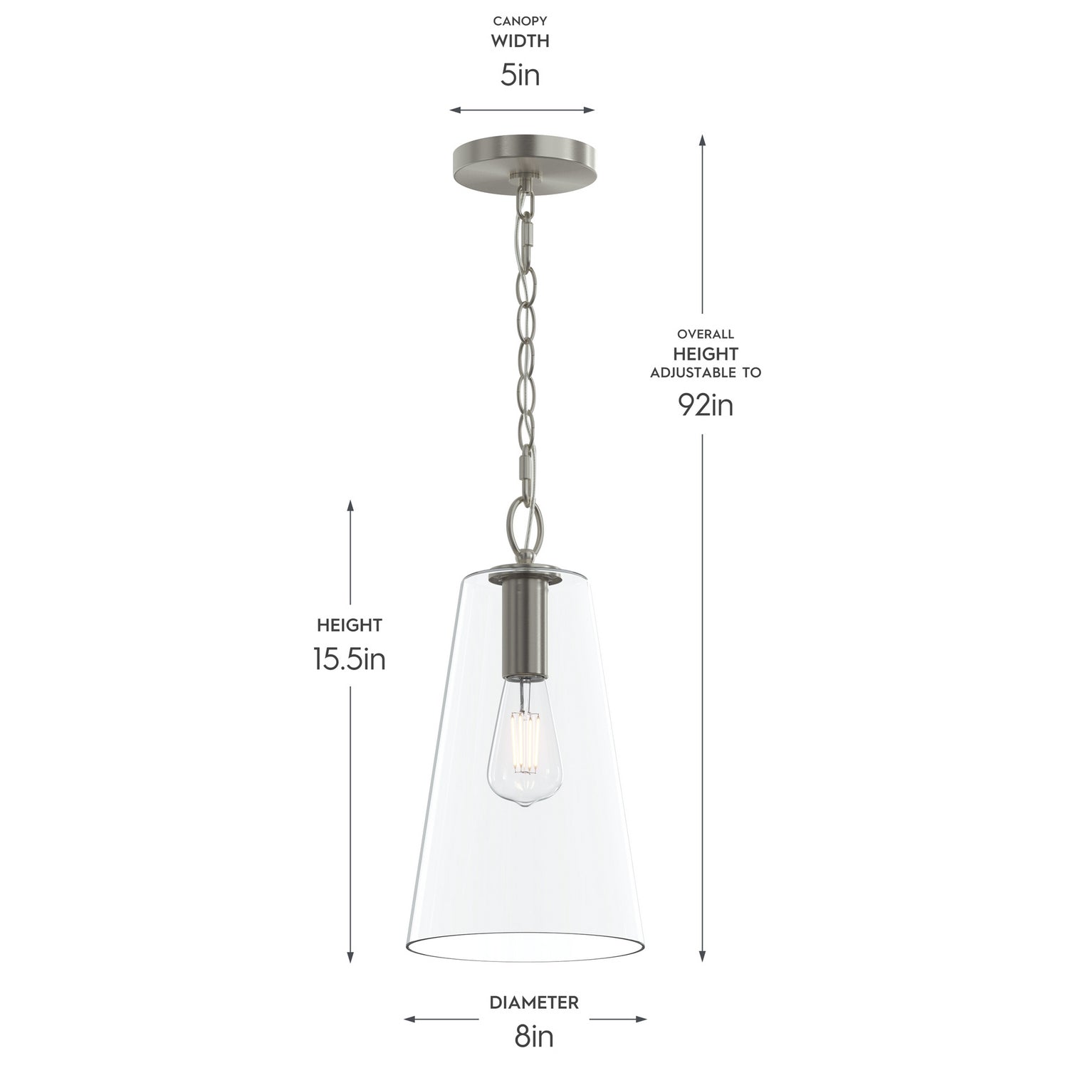 Progress Lighting - P500511-009 - One Light Pendant - Jheni - Brushed Nickel