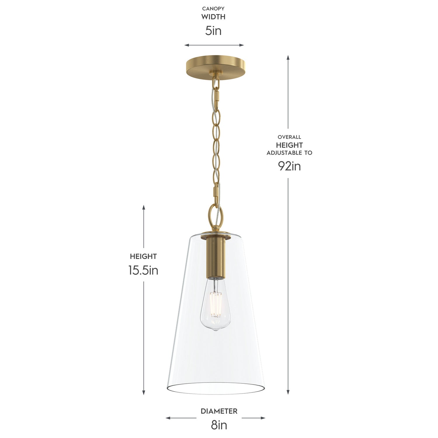 Progress Lighting - P500511-191 - One Light Pendant - Jheni - Brushed Gold