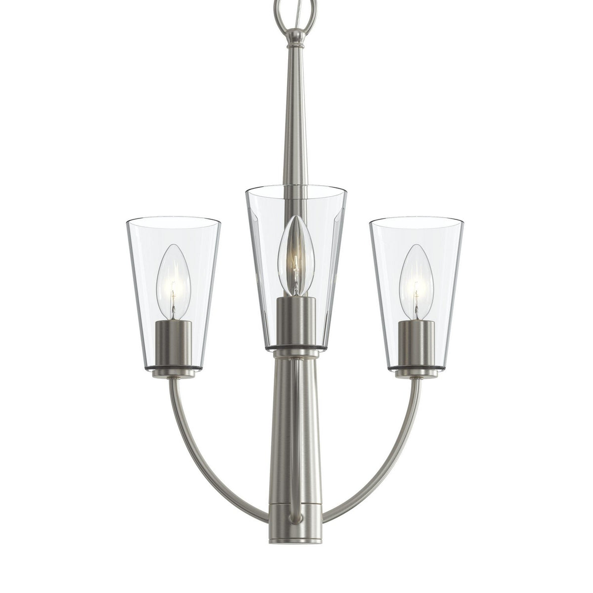 Progress Lighting - P400452-009 - Three Light Chandelier - Jheni - Brushed Nickel