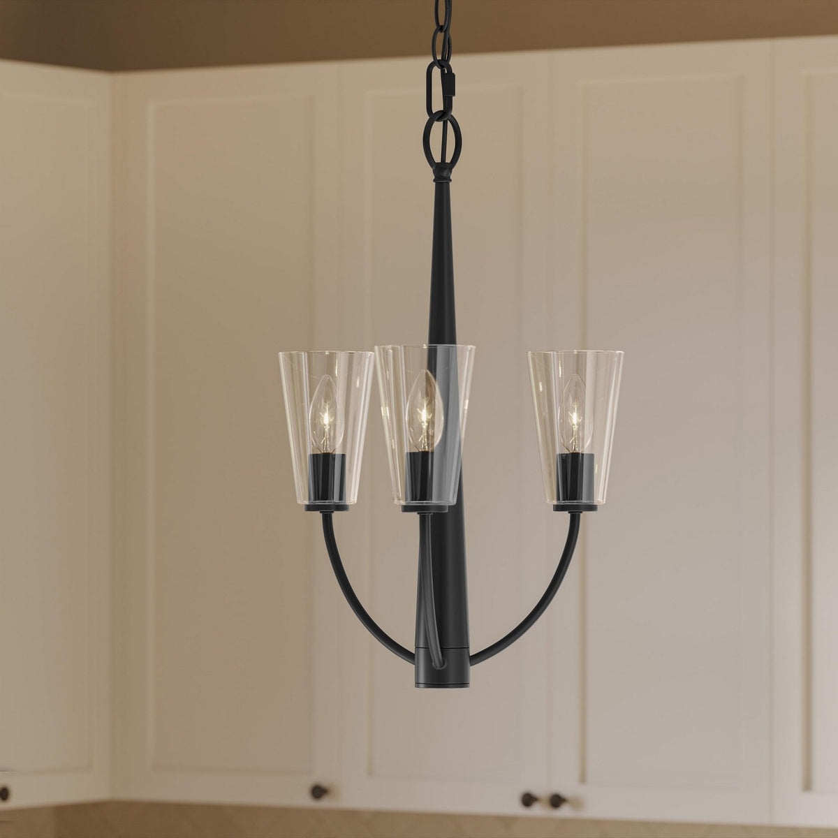 Progress Lighting - P400452-31M - Three Light Chandelier - Jheni - Matte Black