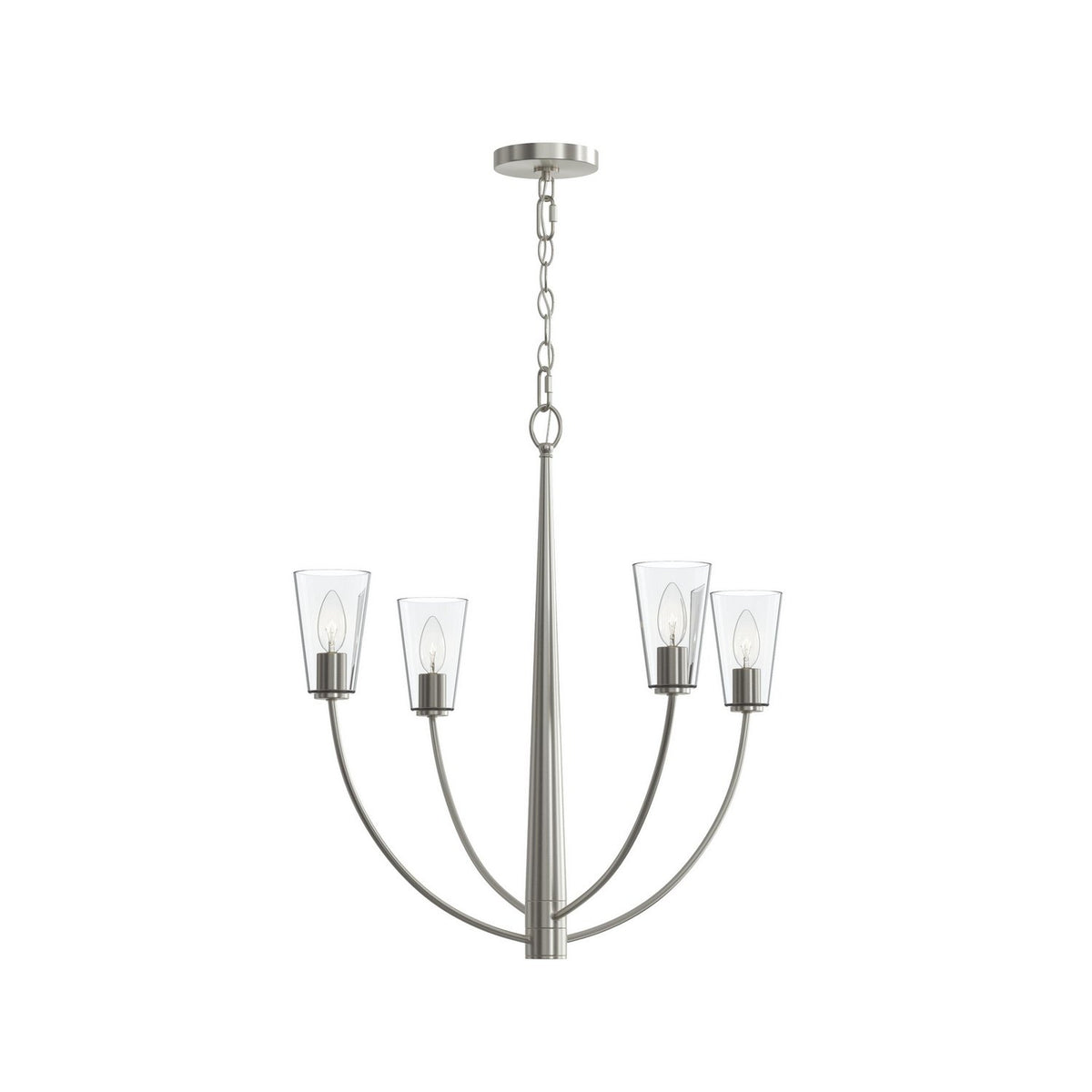 Progress Lighting - P400453-009 - Four Light Chandelier - Jheni - Brushed Nickel