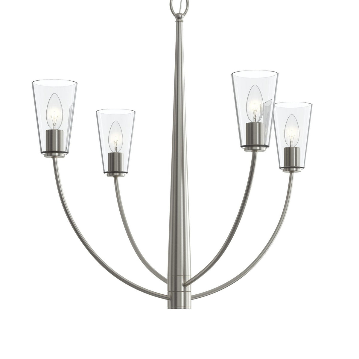 Progress Lighting - P400453-009 - Four Light Chandelier - Jheni - Brushed Nickel
