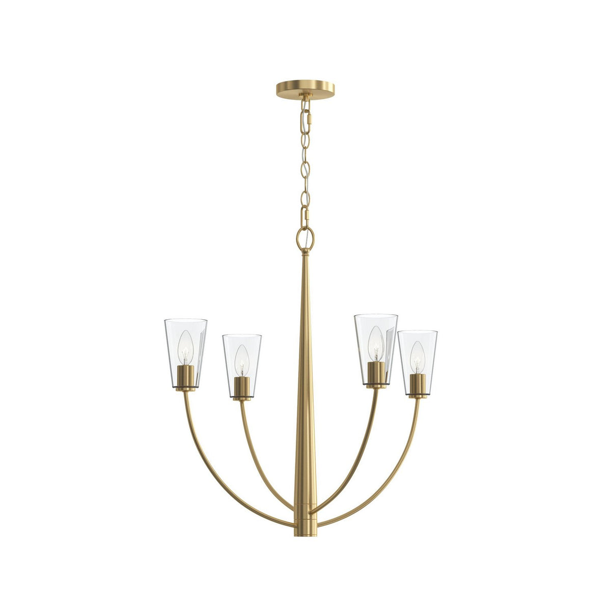 Progress Lighting - P400453-191 - Four Light Chandelier - Jheni - Brushed Gold