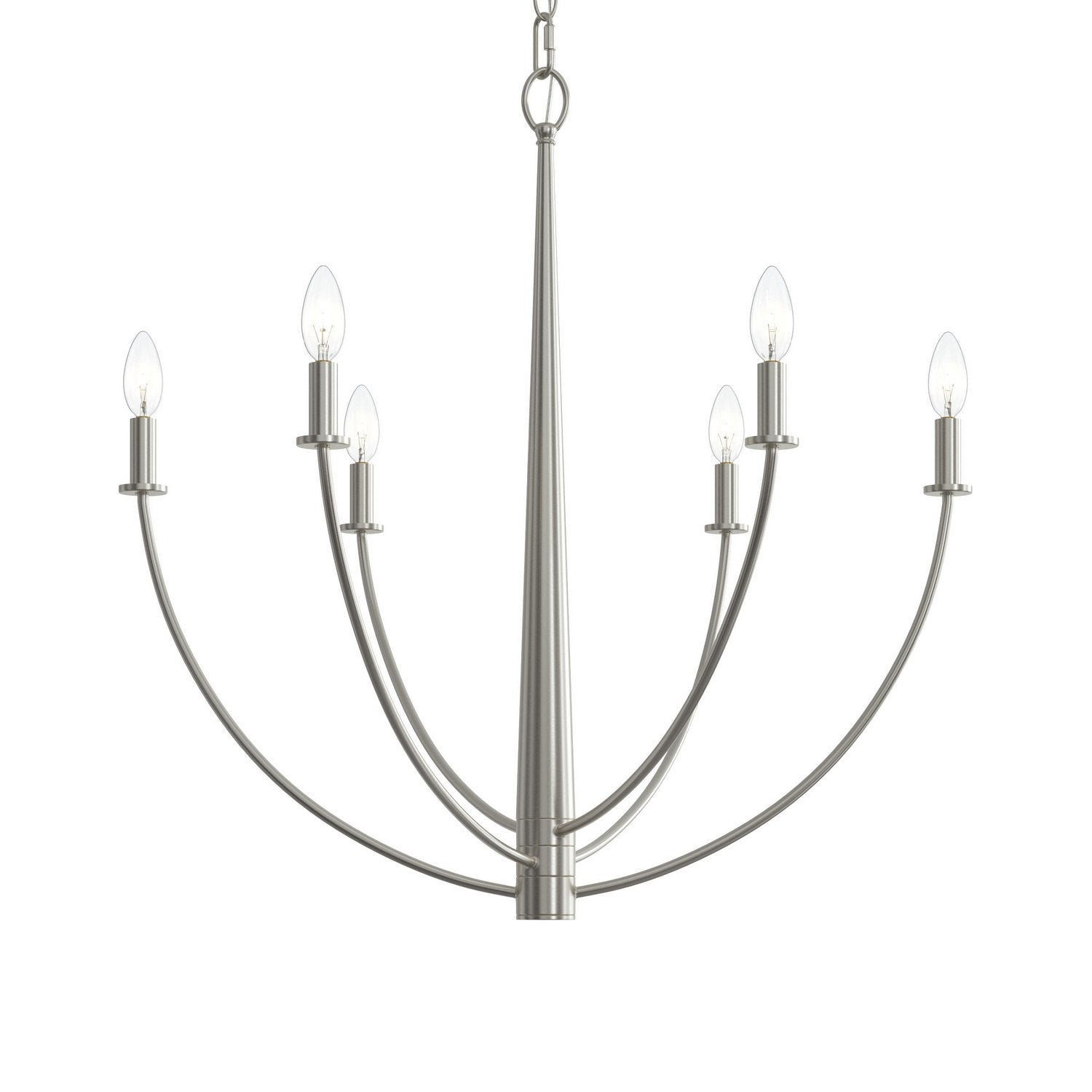 Progress Lighting - P400459-009 - Six Light Chandelier - Jheni - Brushed Nickel