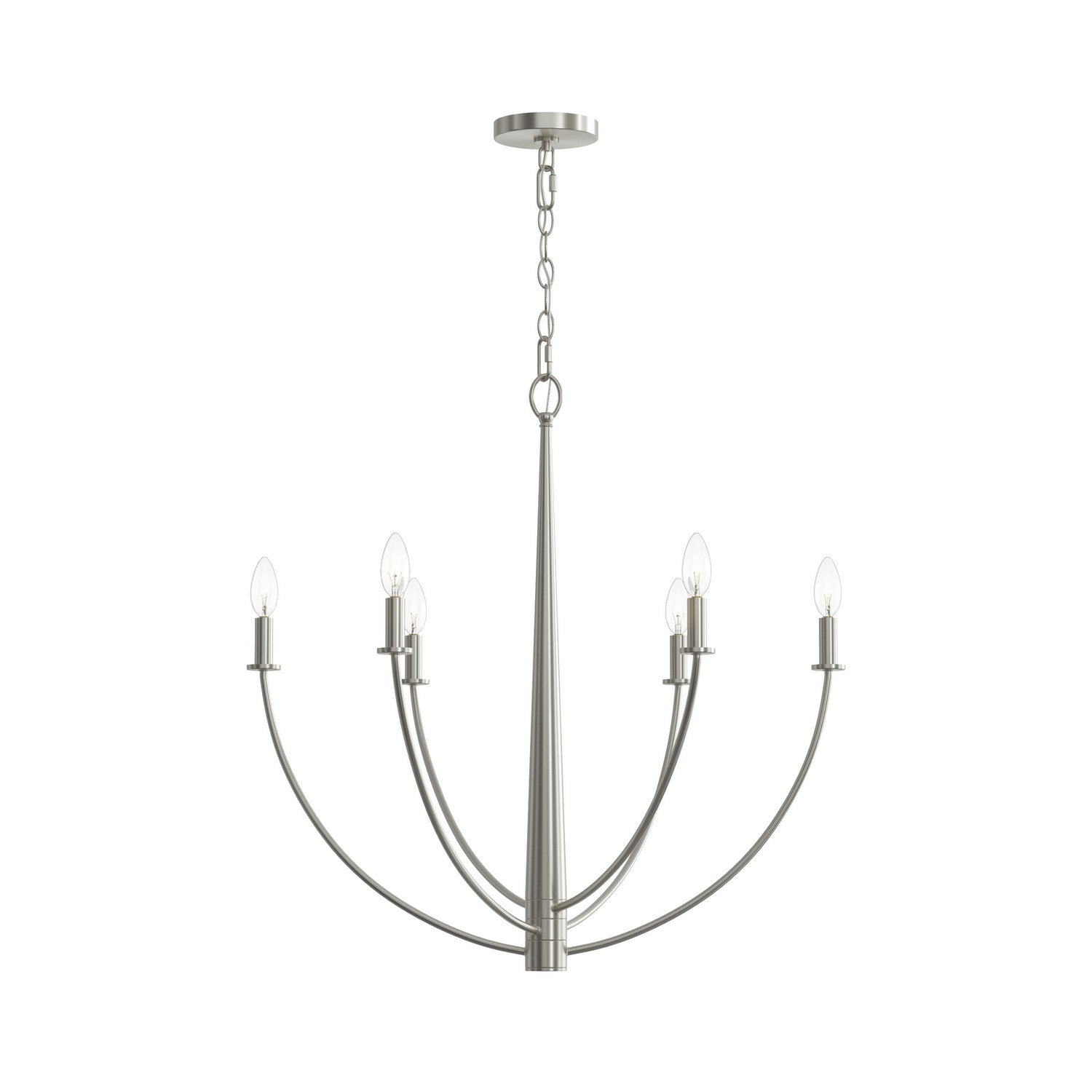 Progress Lighting - P400459-009 - Six Light Chandelier - Jheni - Brushed Nickel