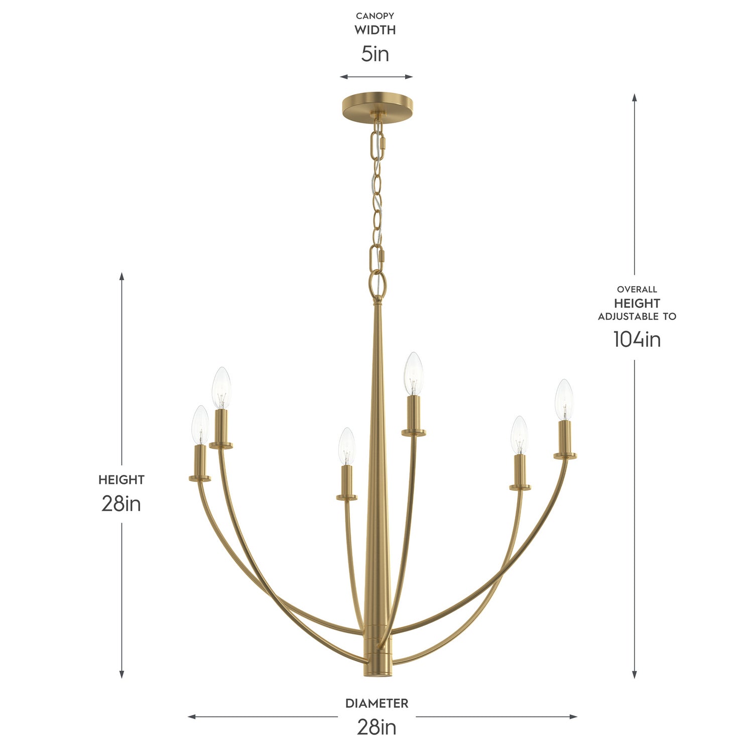 Progress Lighting - P400459-191 - Six Light Chandelier - Jheni - Brushed Gold