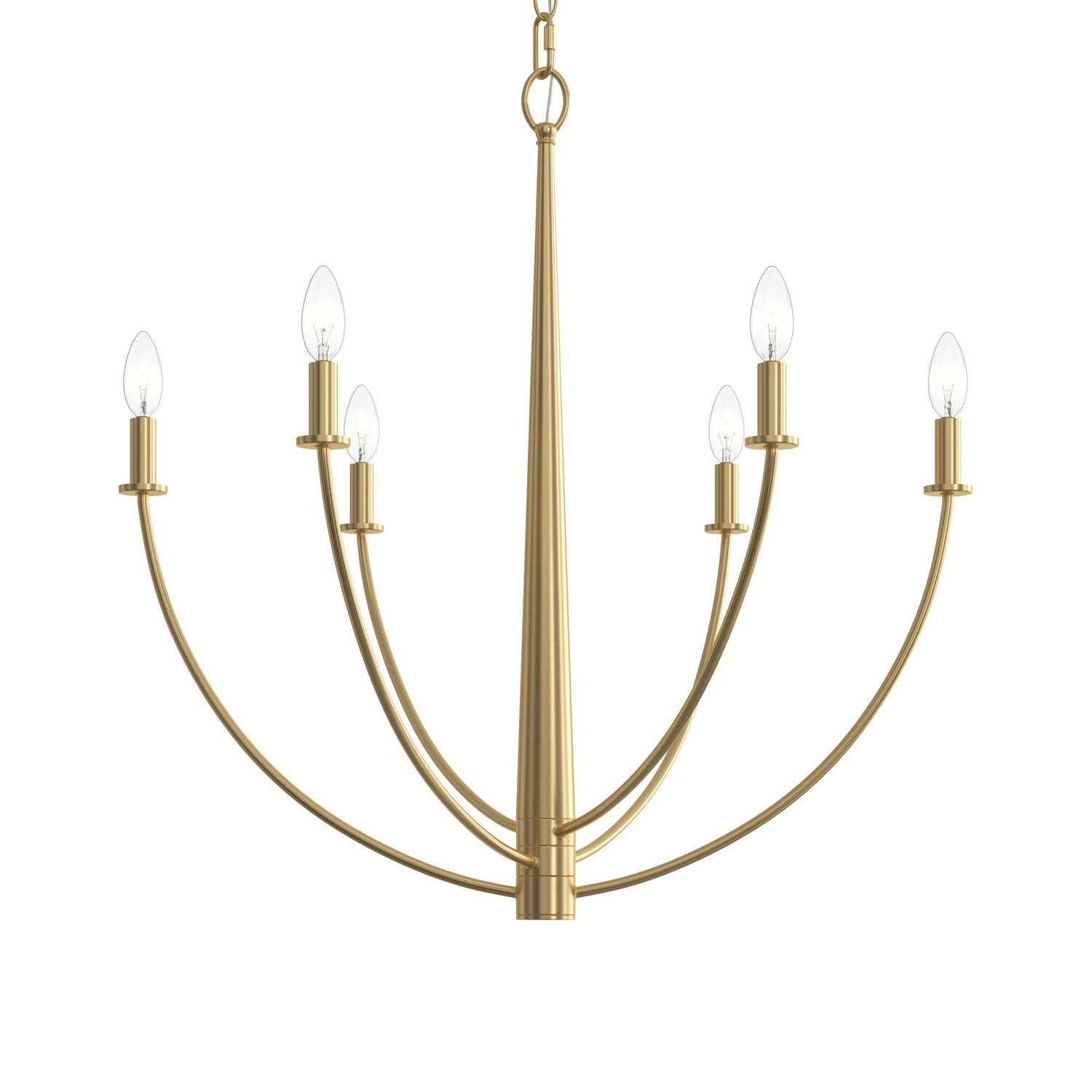 Progress Lighting - P400459-191 - Six Light Chandelier - Jheni - Brushed Gold