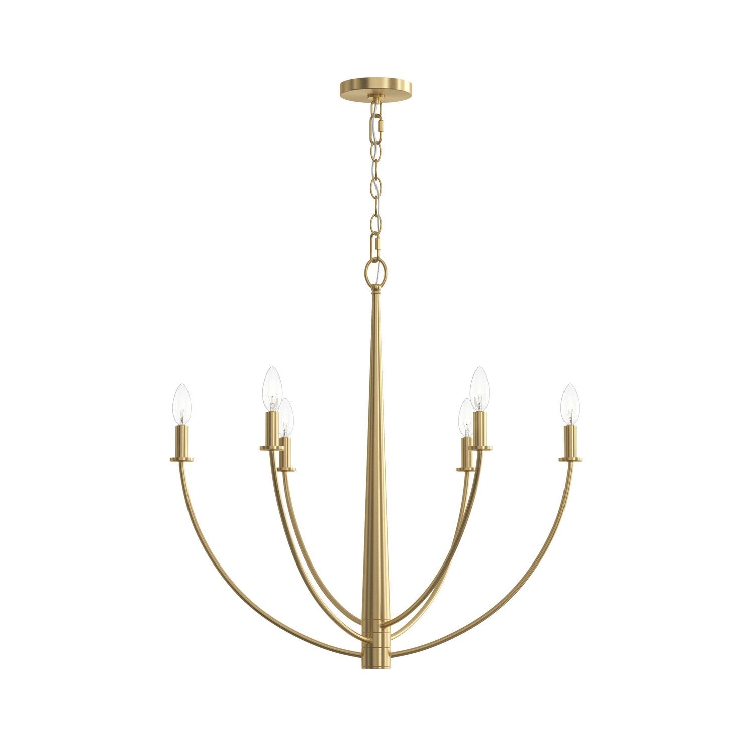 Progress Lighting - P400459-191 - Six Light Chandelier - Jheni - Brushed Gold