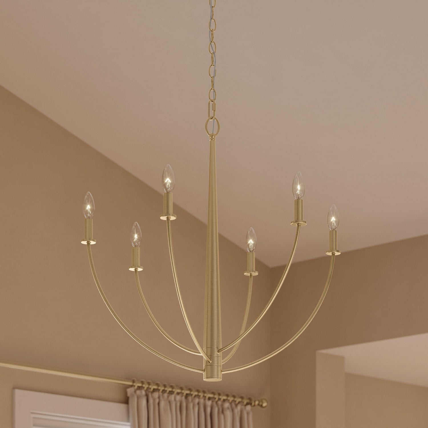 Progress Lighting - P400459-191 - Six Light Chandelier - Jheni - Brushed Gold