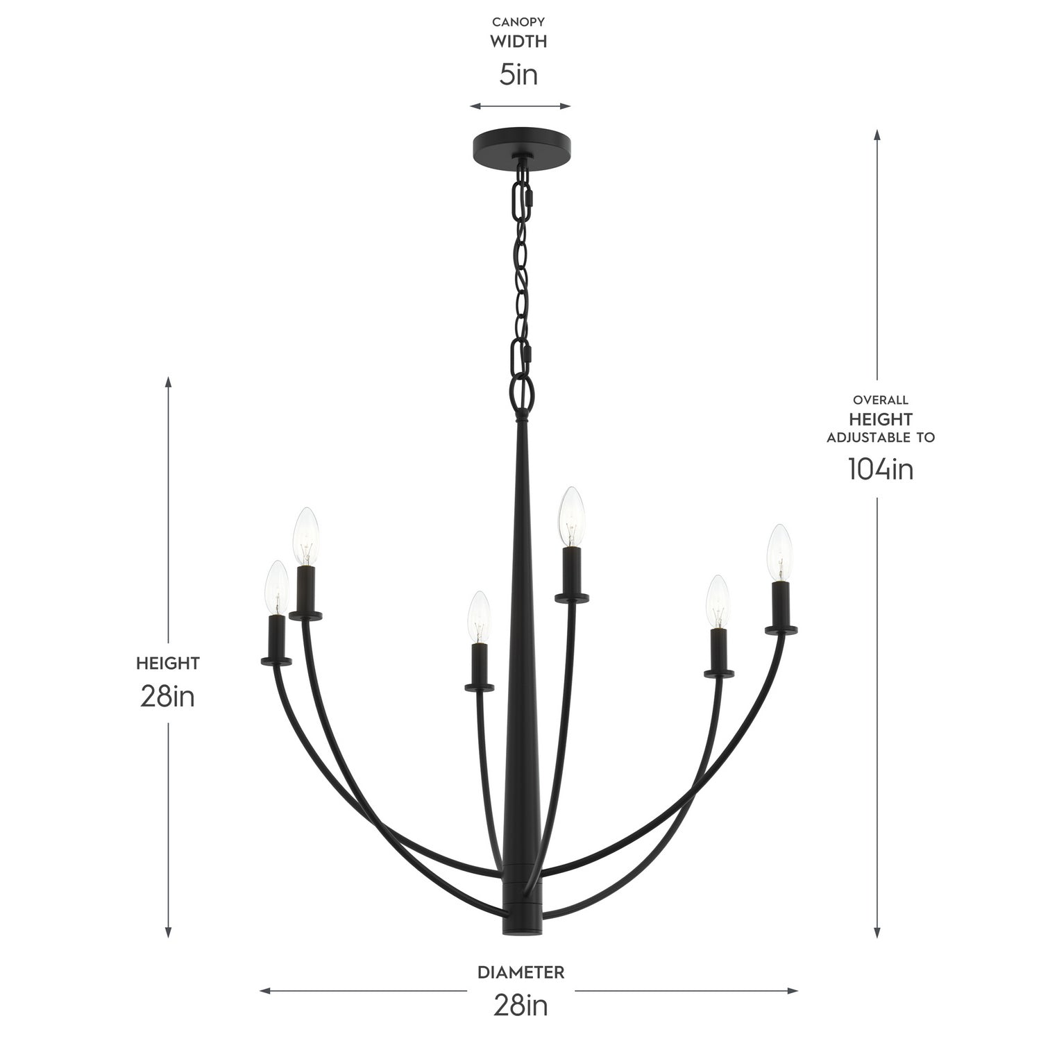 Progress Lighting - P400459-31M - Six Light Chandelier - Jheni - Matte Black
