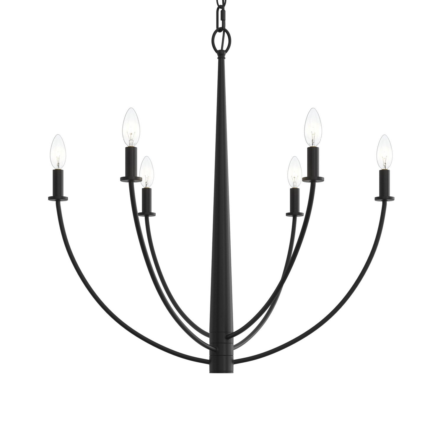 Progress Lighting - P400459-31M - Six Light Chandelier - Jheni - Matte Black