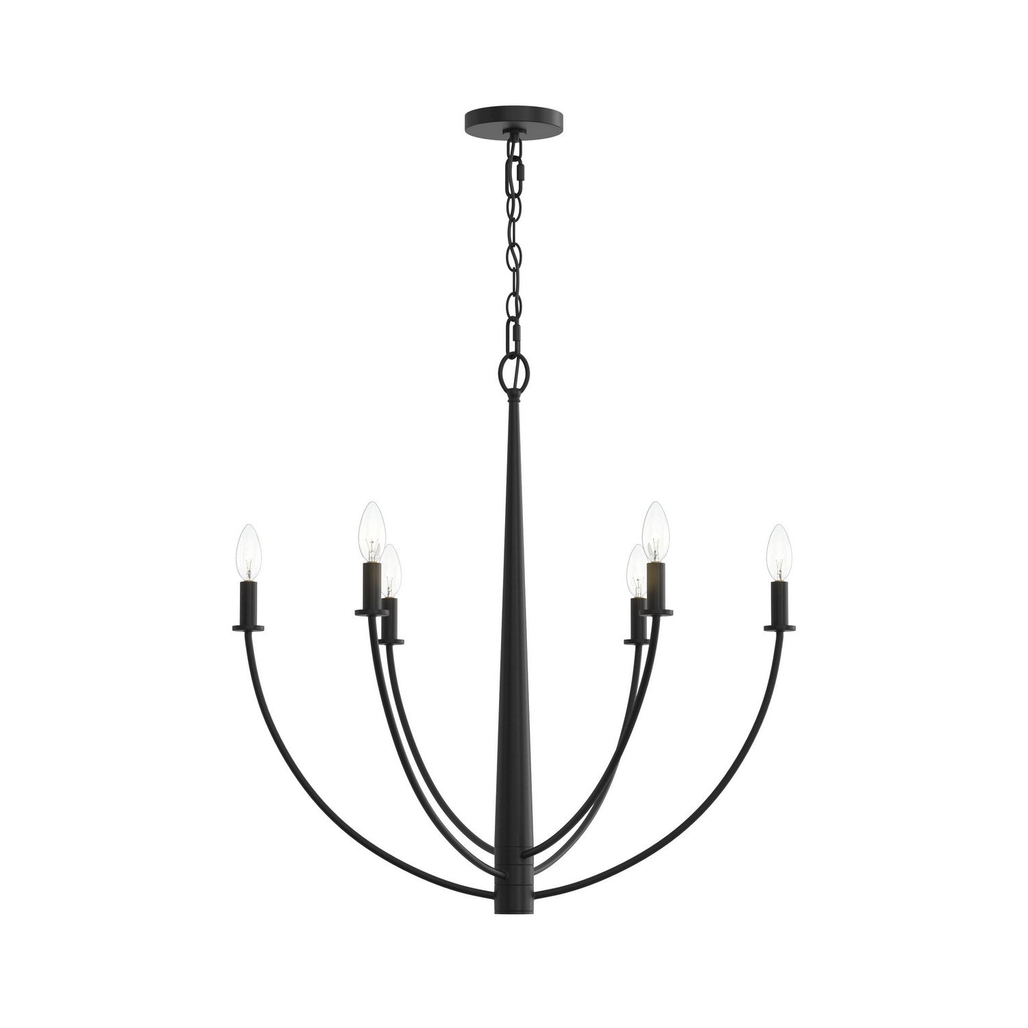 Progress Lighting - P400459-31M - Six Light Chandelier - Jheni - Matte Black