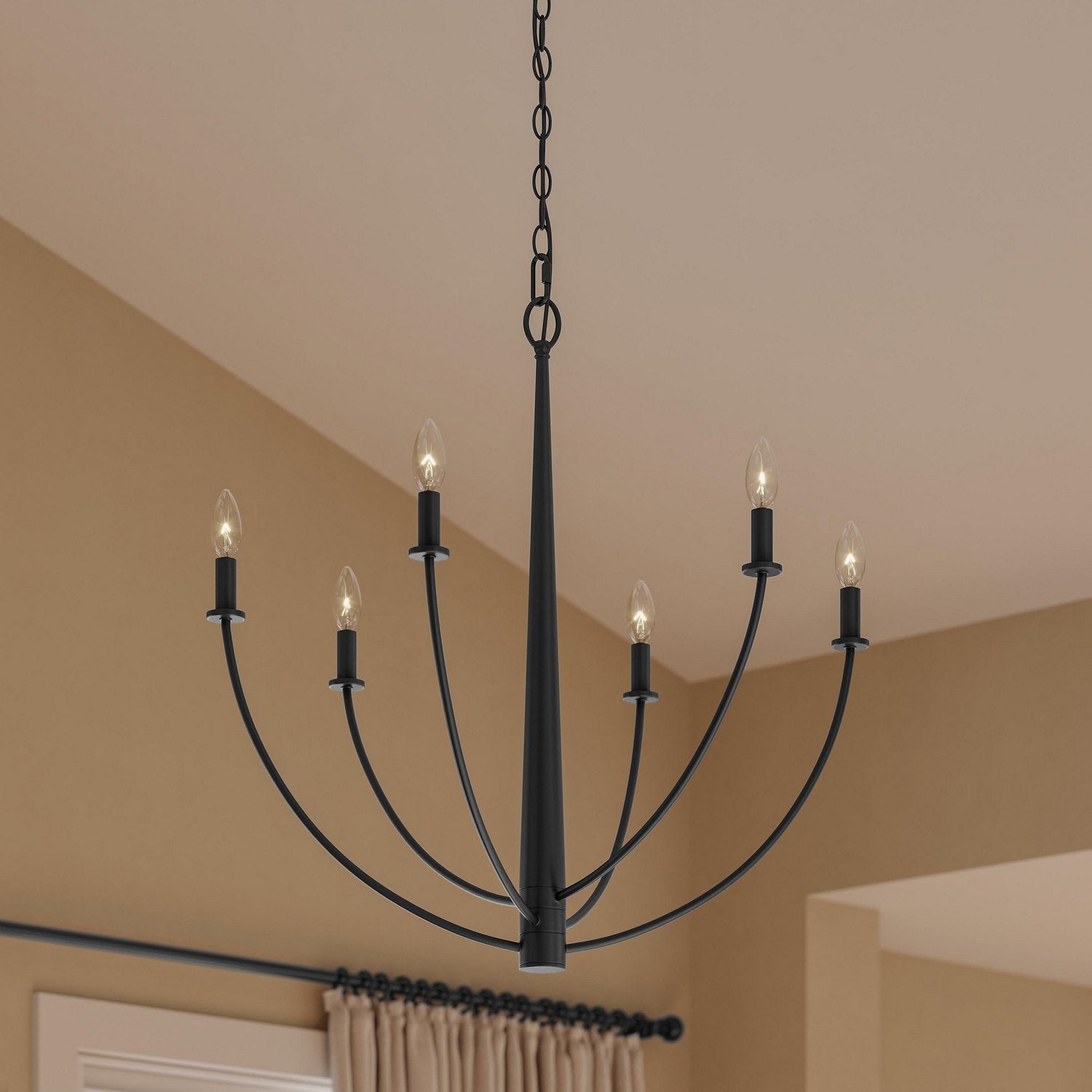 Progress Lighting - P400459-31M - Six Light Chandelier - Jheni - Matte Black