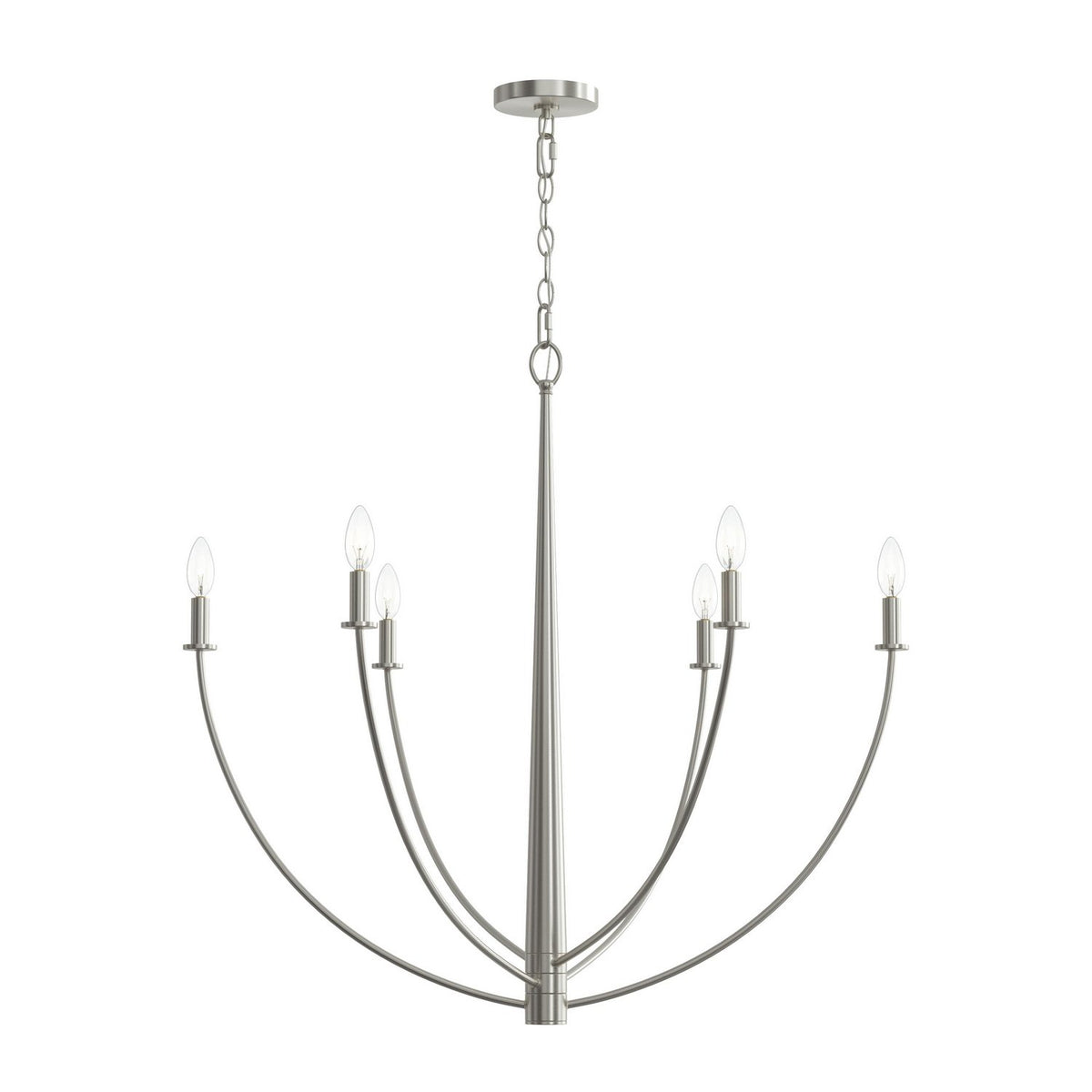 Progress Lighting - P400460-009 - Six Light Chandelier - Jheni - Brushed Nickel