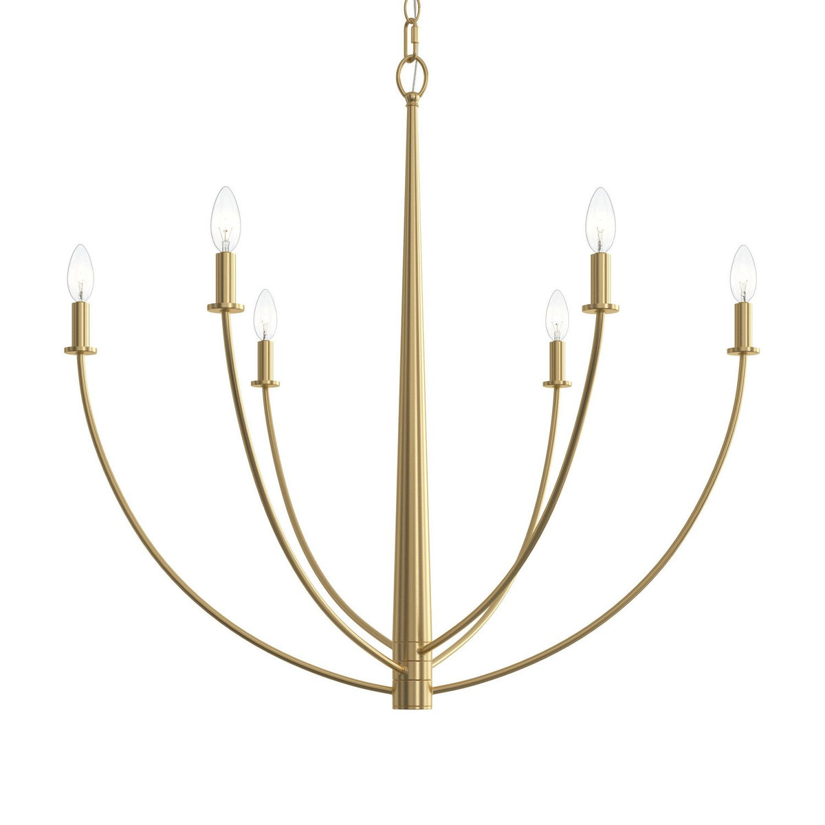Progress Lighting - P400460-191 - Six Light Chandelier - Jheni - Brushed Gold